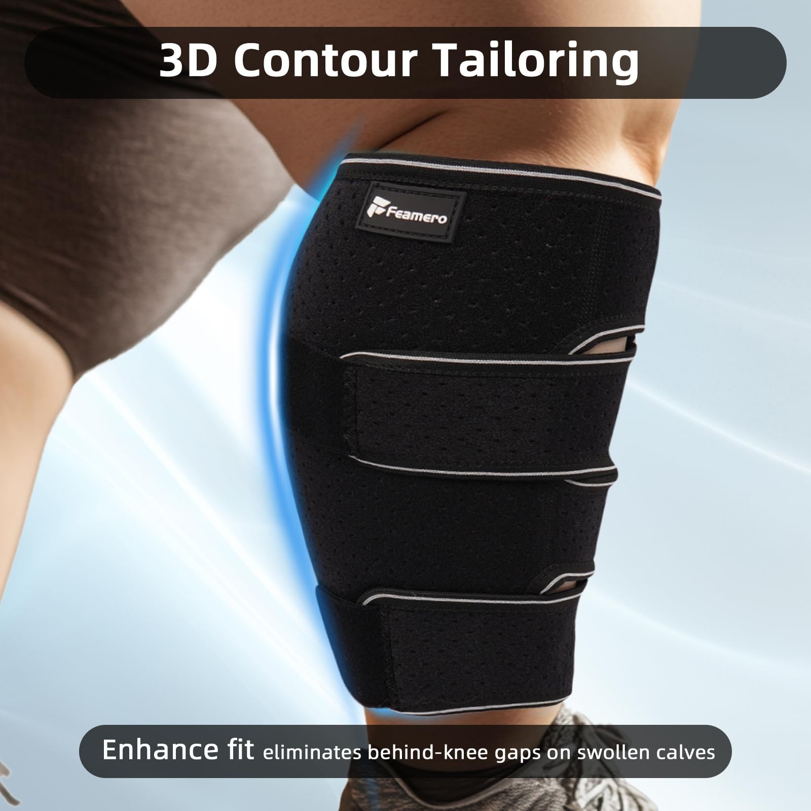 Feamero Plus Size Calf Compression Wrap For Severely Swollen Calves XL, Black