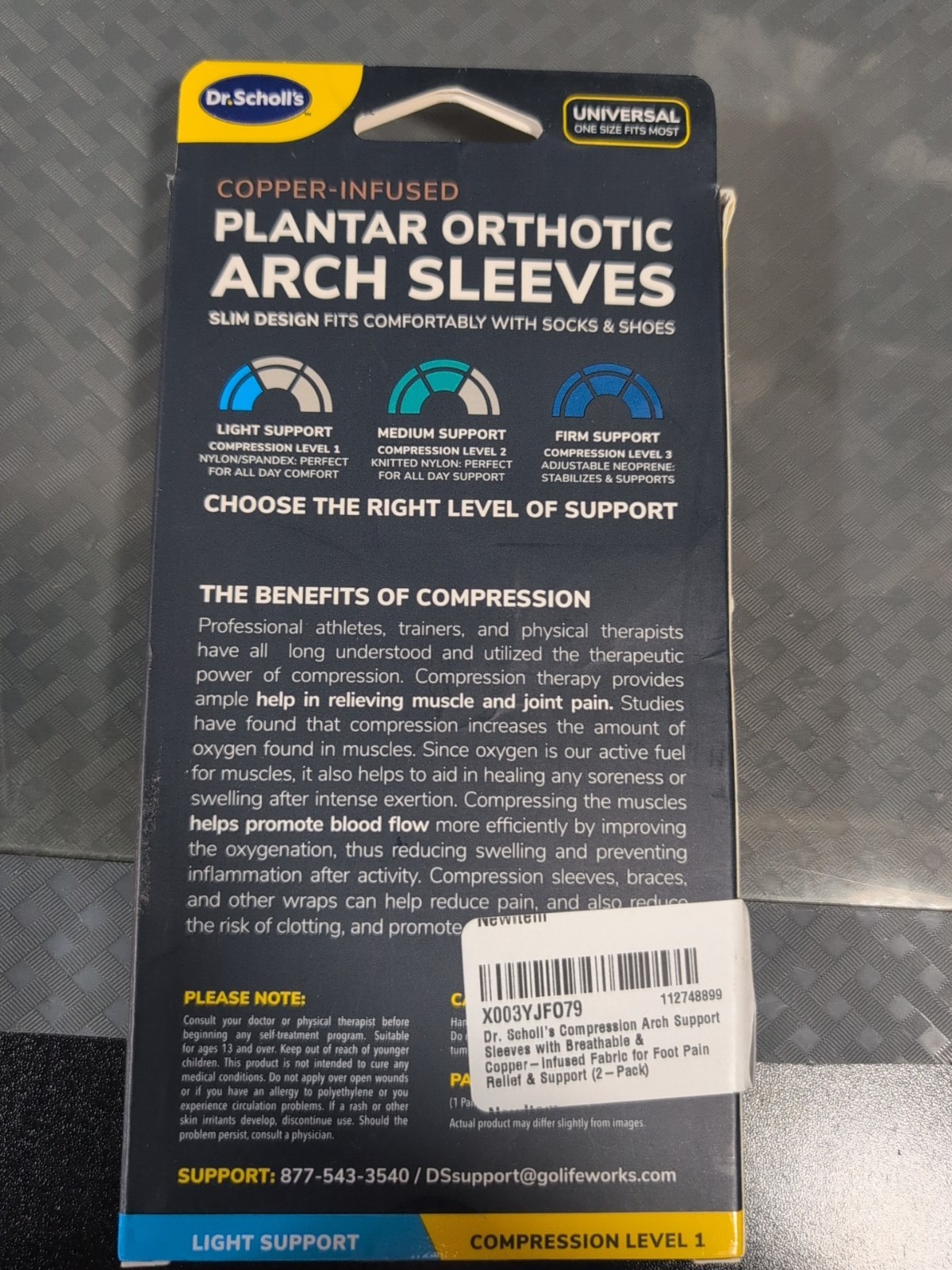 Dr. Scholl’s Copper Infused Compression Ankle Sleeves 2-Pack One Size #K9