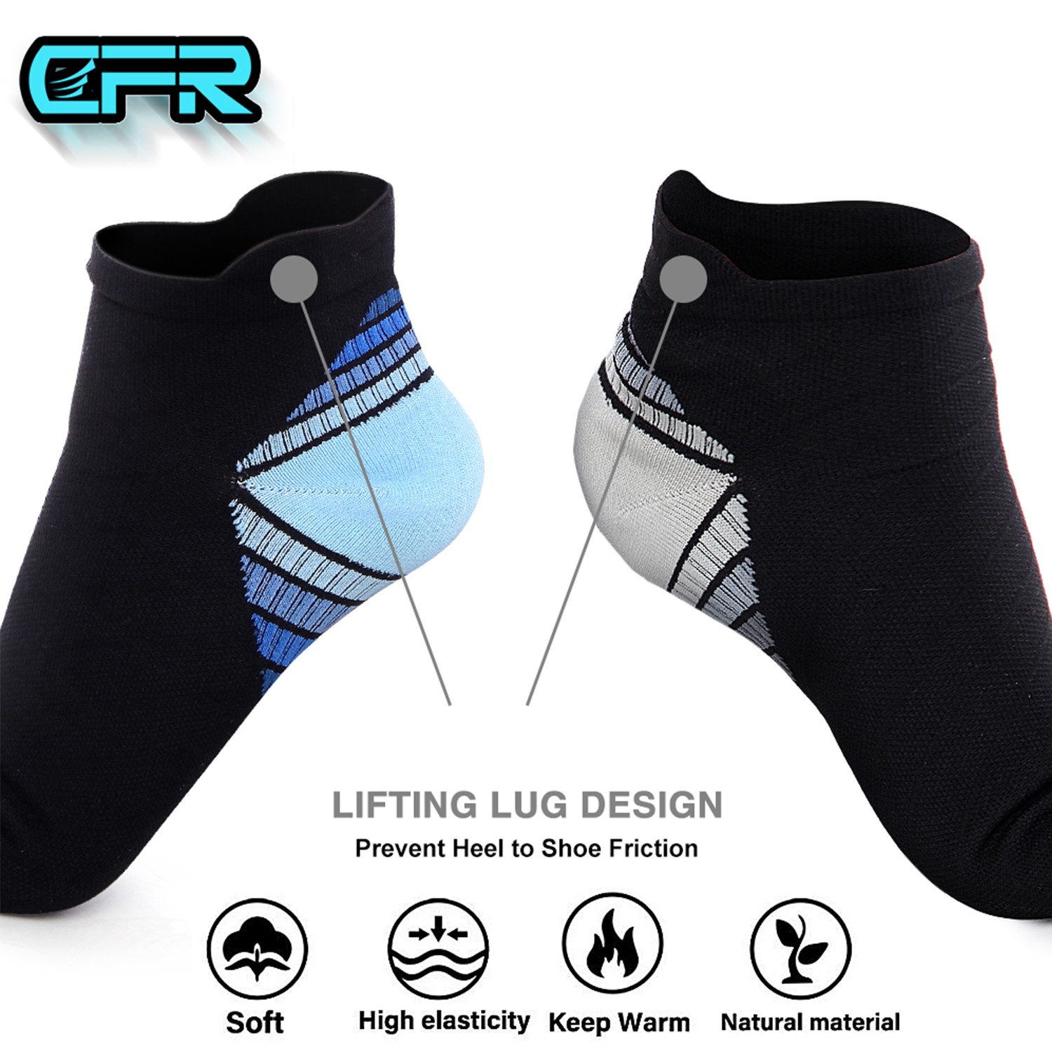 1-2 Pair Copper Ankle Brace Support Compression Sleeve Socks Foot Fasciitis Pain