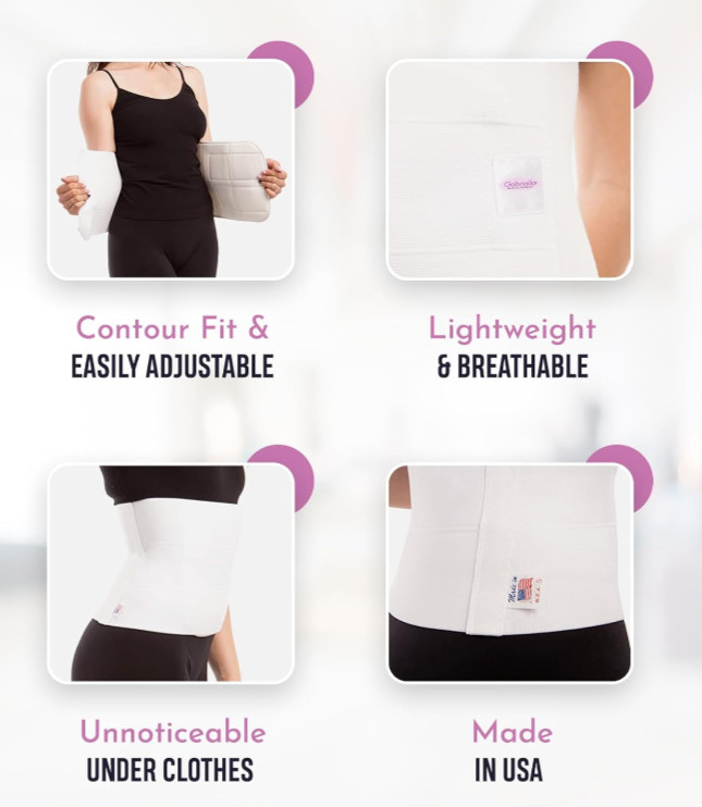 GABRIALL Abdominal/Back Support Binder Women’s Breathable AB-309 Large Black 9″w