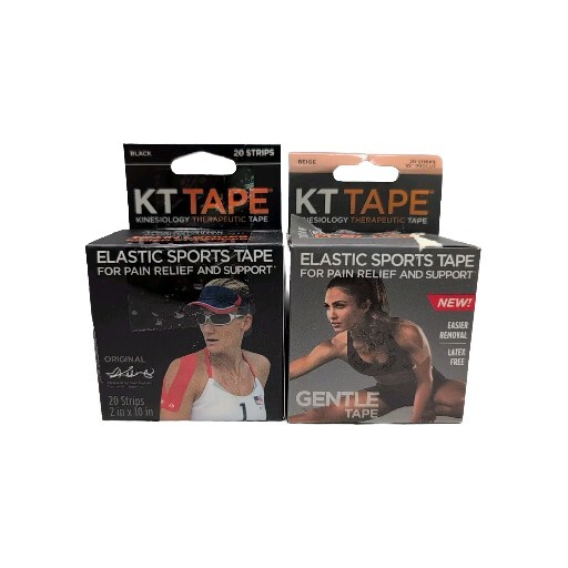 2 Rolls KT Tape Original + Gentle Extreme – 20 Strips Each,Black & Stealth Beige