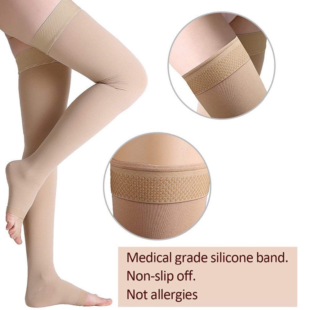 Compression 30-40mmhg Thigh High Relief Stockings Footless Supports Sock Therapy