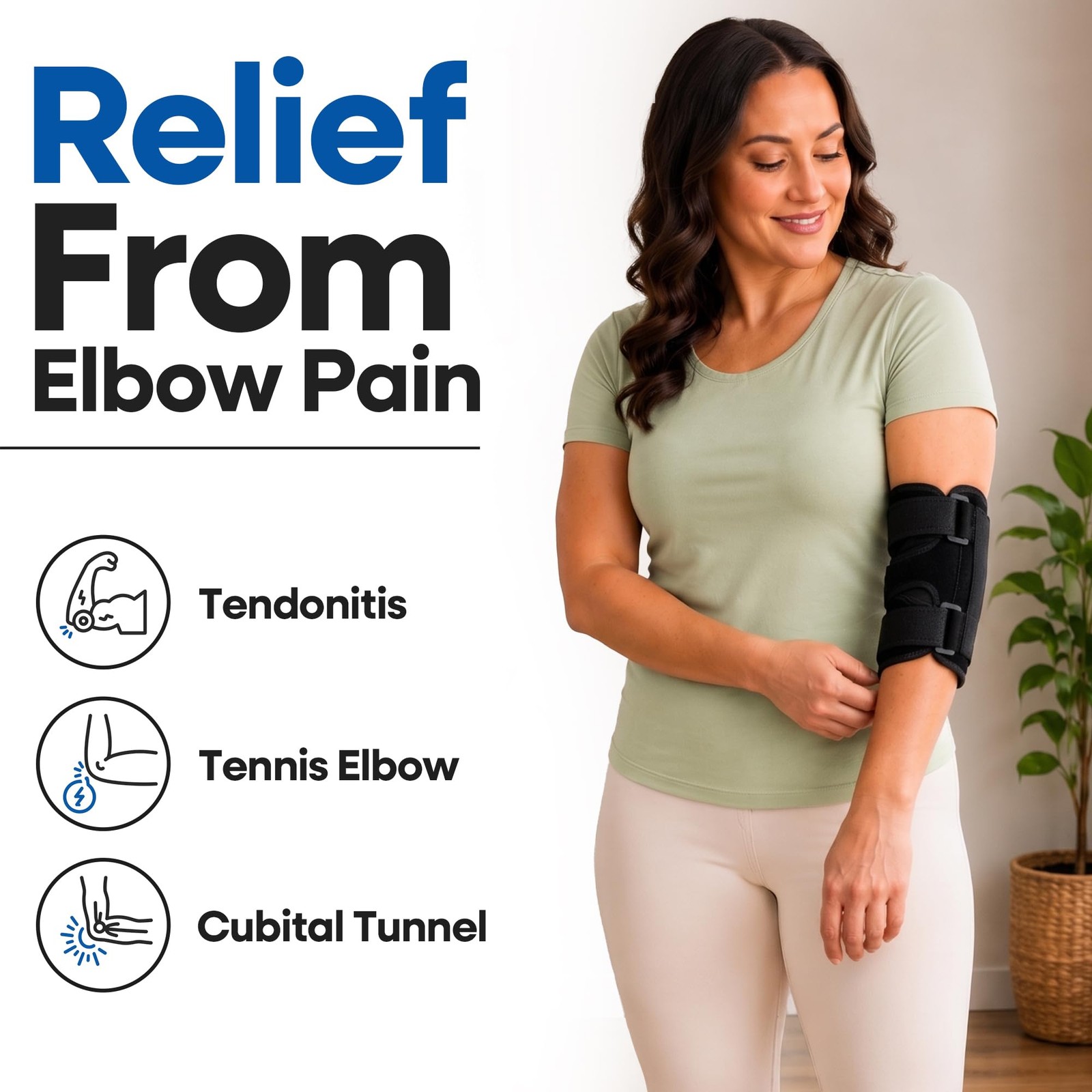 Elbow Splint Tendonitis l Tennis Elbow Brace | Cubital Tunnel Brace for Sleep…