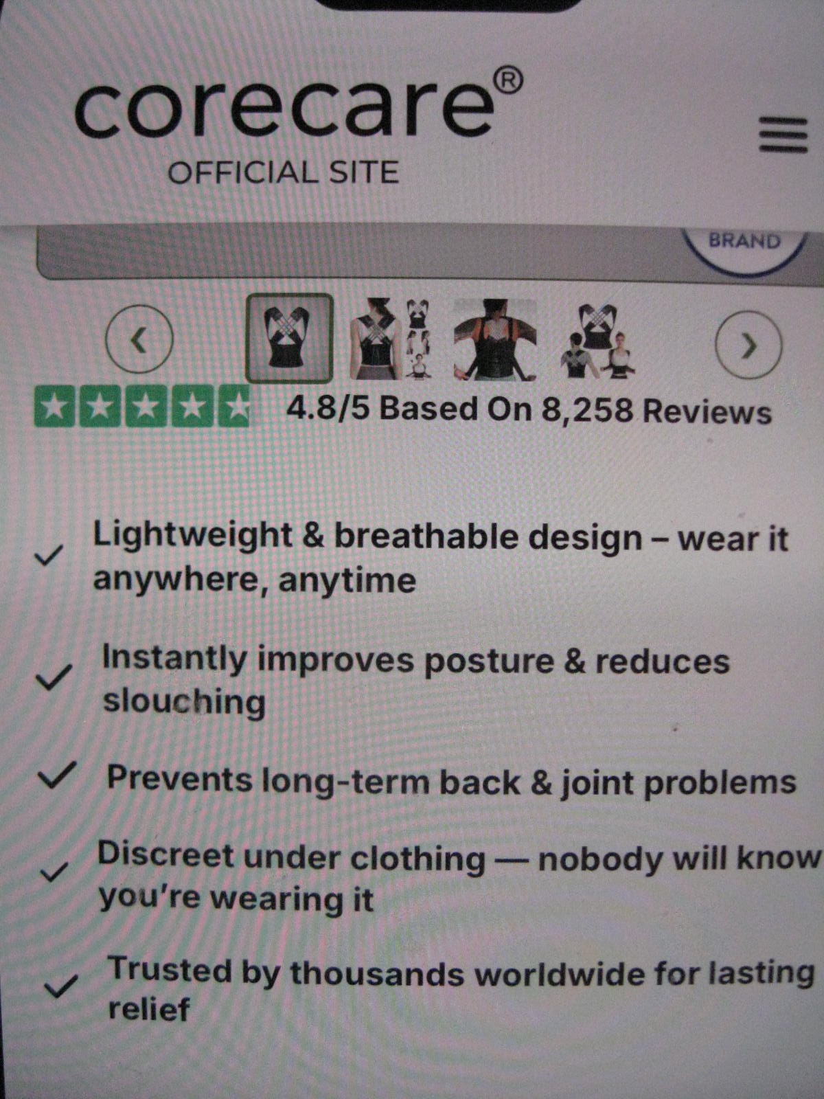 Corecare Posture Correcter Size M Medium New in Package