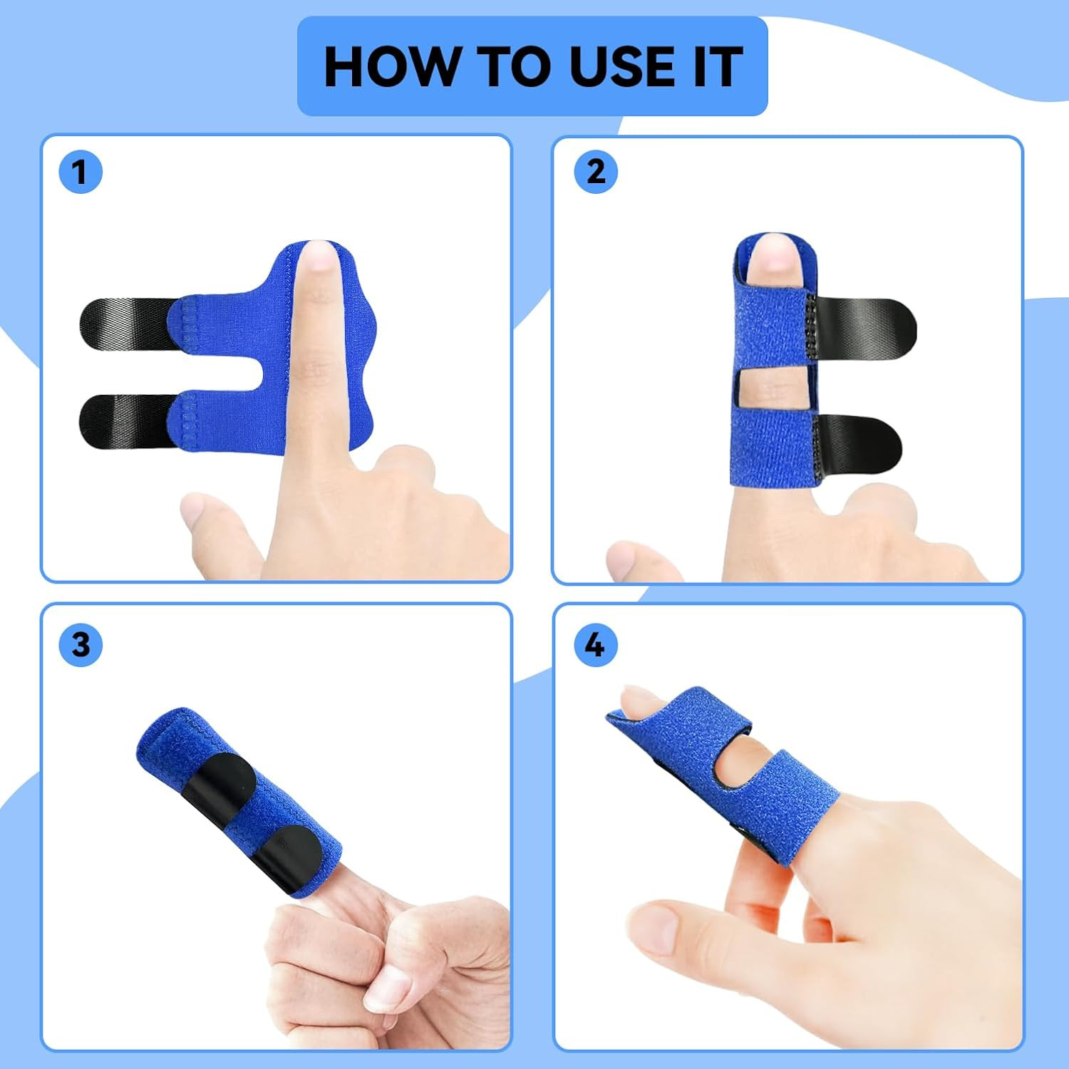 2 Pack Finger Splints � Trigger Brace for Pain Sprain Arthritis Relief (Blue)