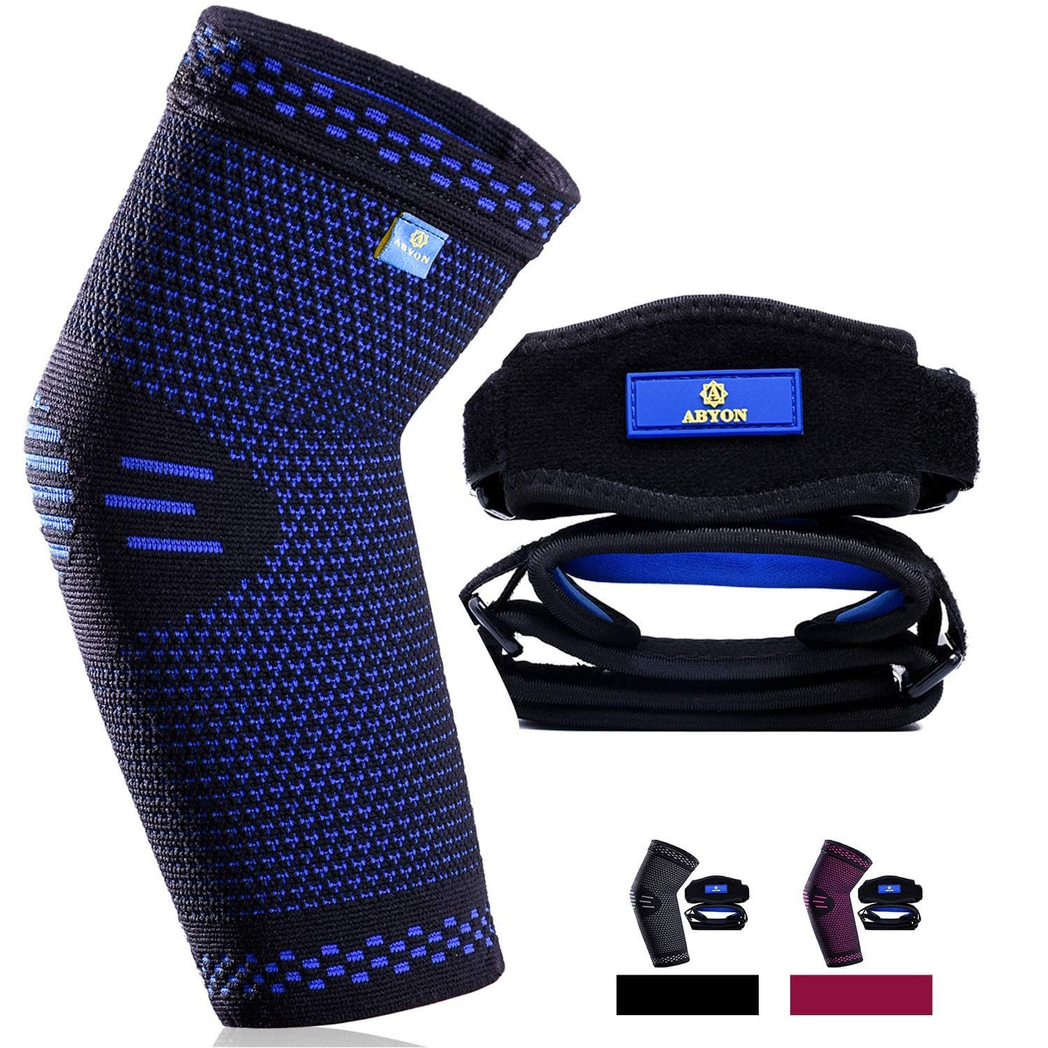 ABYON Professional [2 Pack] Elbow Brace Straps + [1 Large, Blue