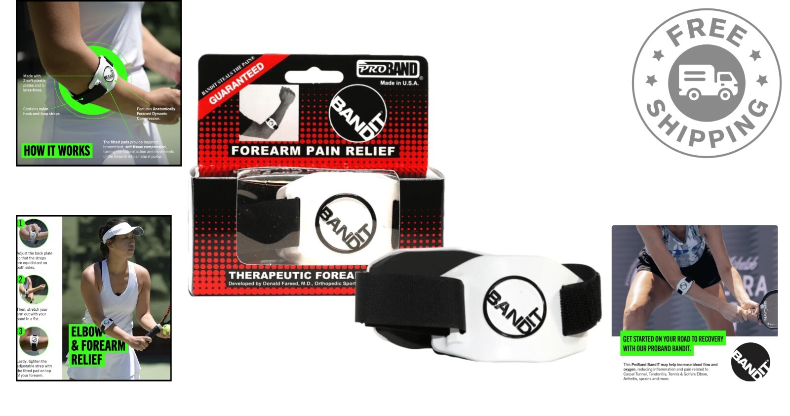 One Size Compression Brace for Elbow and Forearm Relief – Latex-Free & Durable