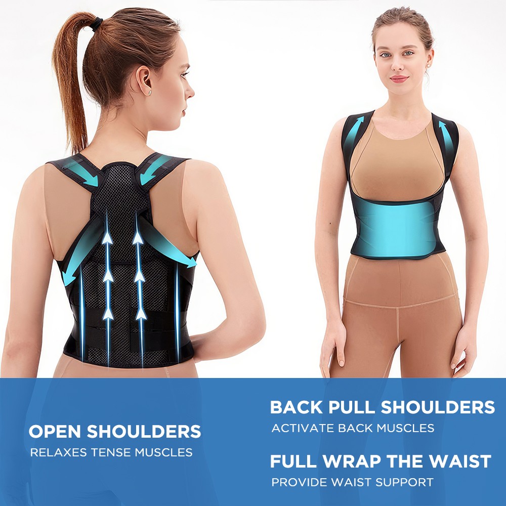 Posture Corrector Upper Lower Back Brace Lumbar Support Shoulder Pain Relieve US