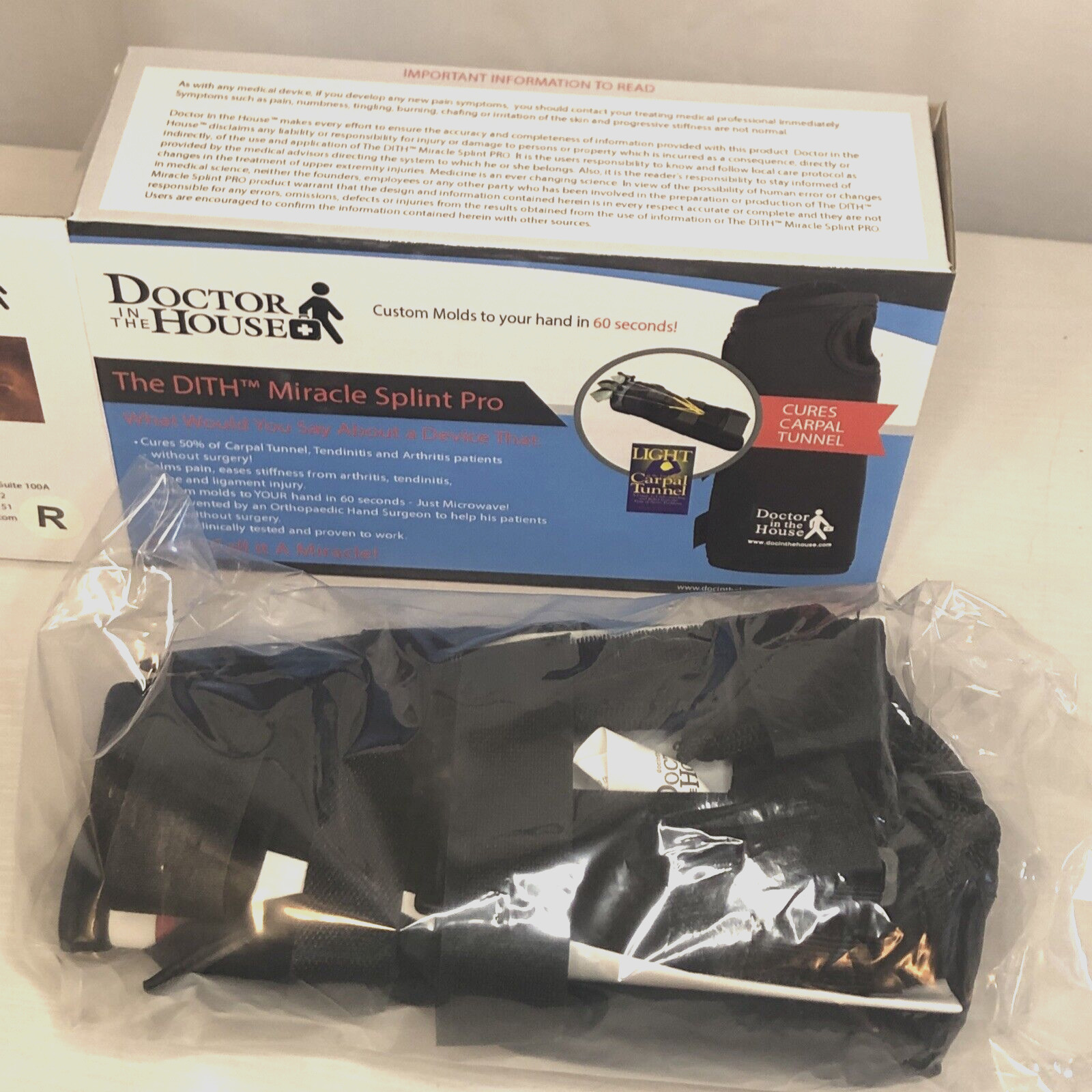Doctor In The House, The (DITH) Miracle Splint Pro Carpal Tunnel Right Hand NEW