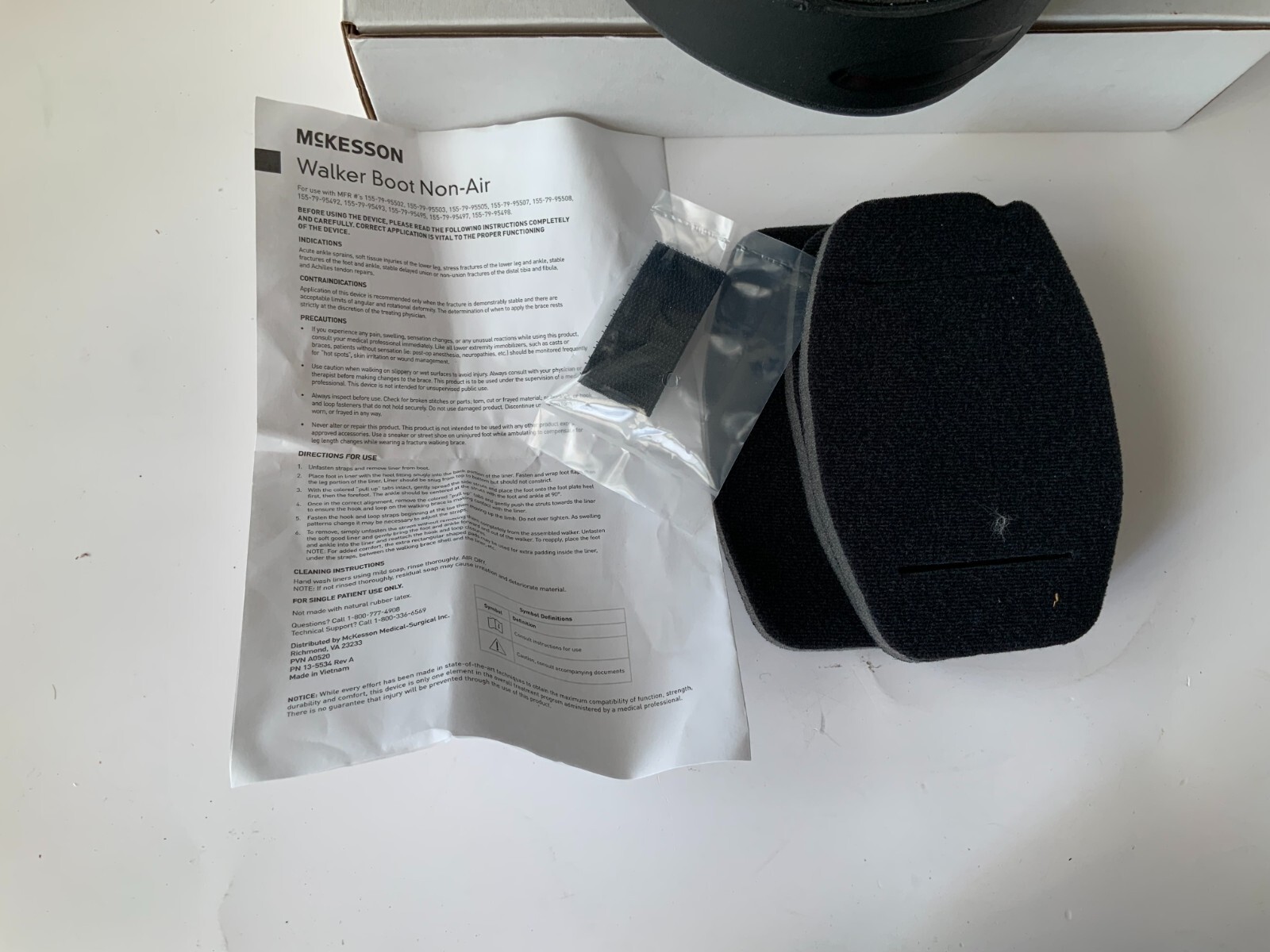 McKesson Black Walker Boot Medium Hook and Loop for Either Foot 155-79-95505 zd