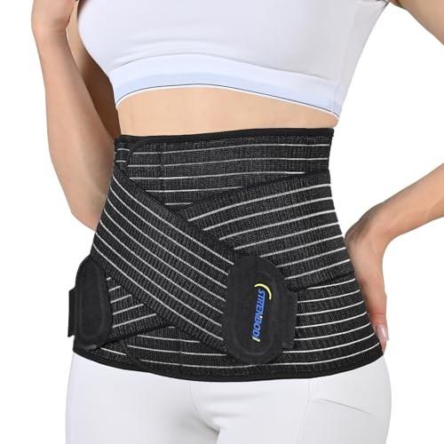Abdominal Binder Post Surgery Postpartum Belly Band, C-section Belly Black S/M