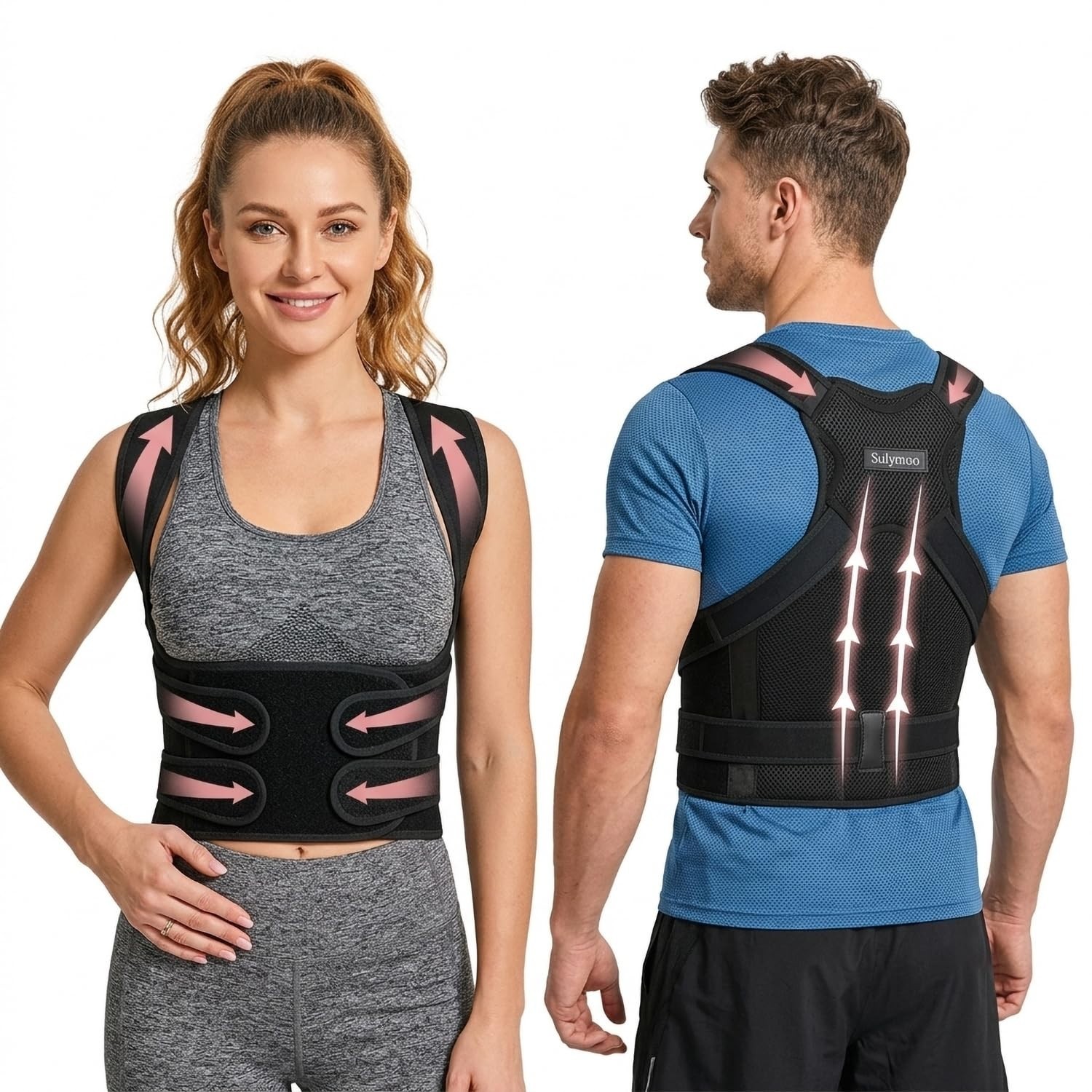 Versatile Posture Corrector with Flexible Support for Neck and Back Pain Relief