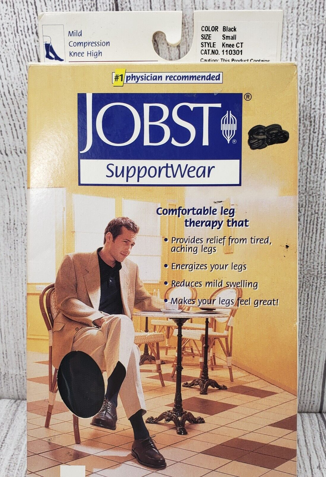 JOBST SupportWear Socks For Men Knee High 8-15 mmHg Black Size SMALL/ 1 Pair/NEW