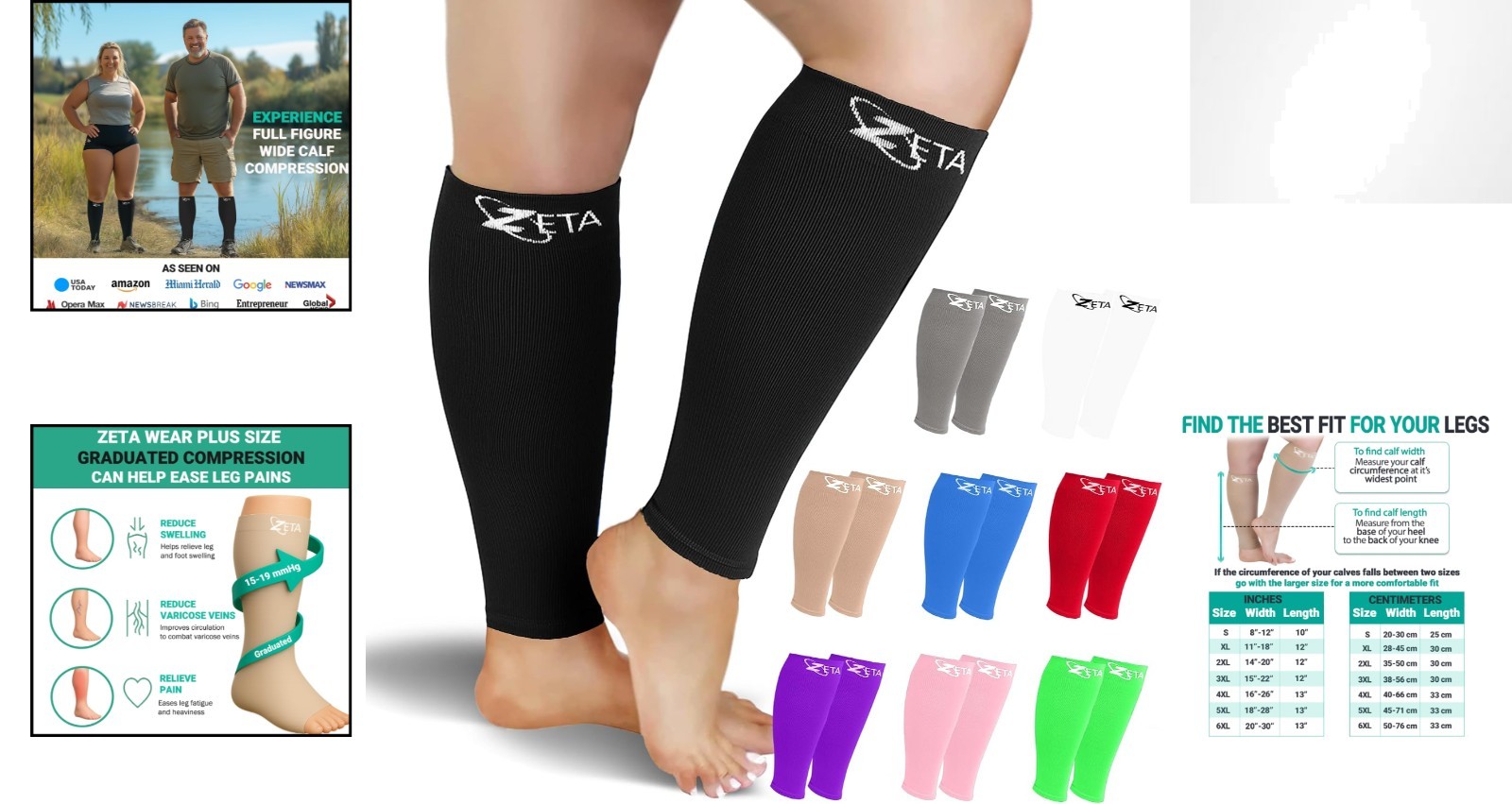 OEKO-TEX Certified Plus Size Compression Sleeves 2XL-6XL – Stylish & Effective