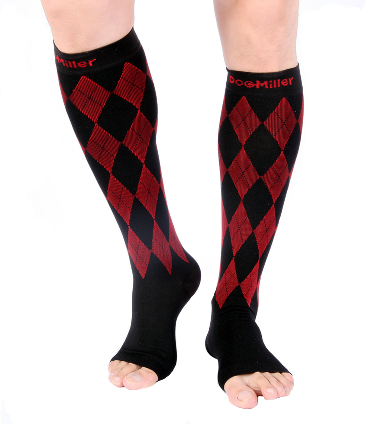 Doc Miller Open Toe Socks Compression Ankle Stockings 20-30 mmHg Varicose Veins