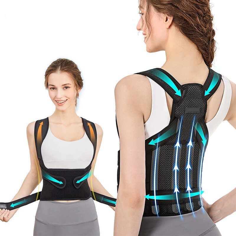 Adjustable Posture Corrector Low Back Support Shoulder Brace Belt for Men, Women