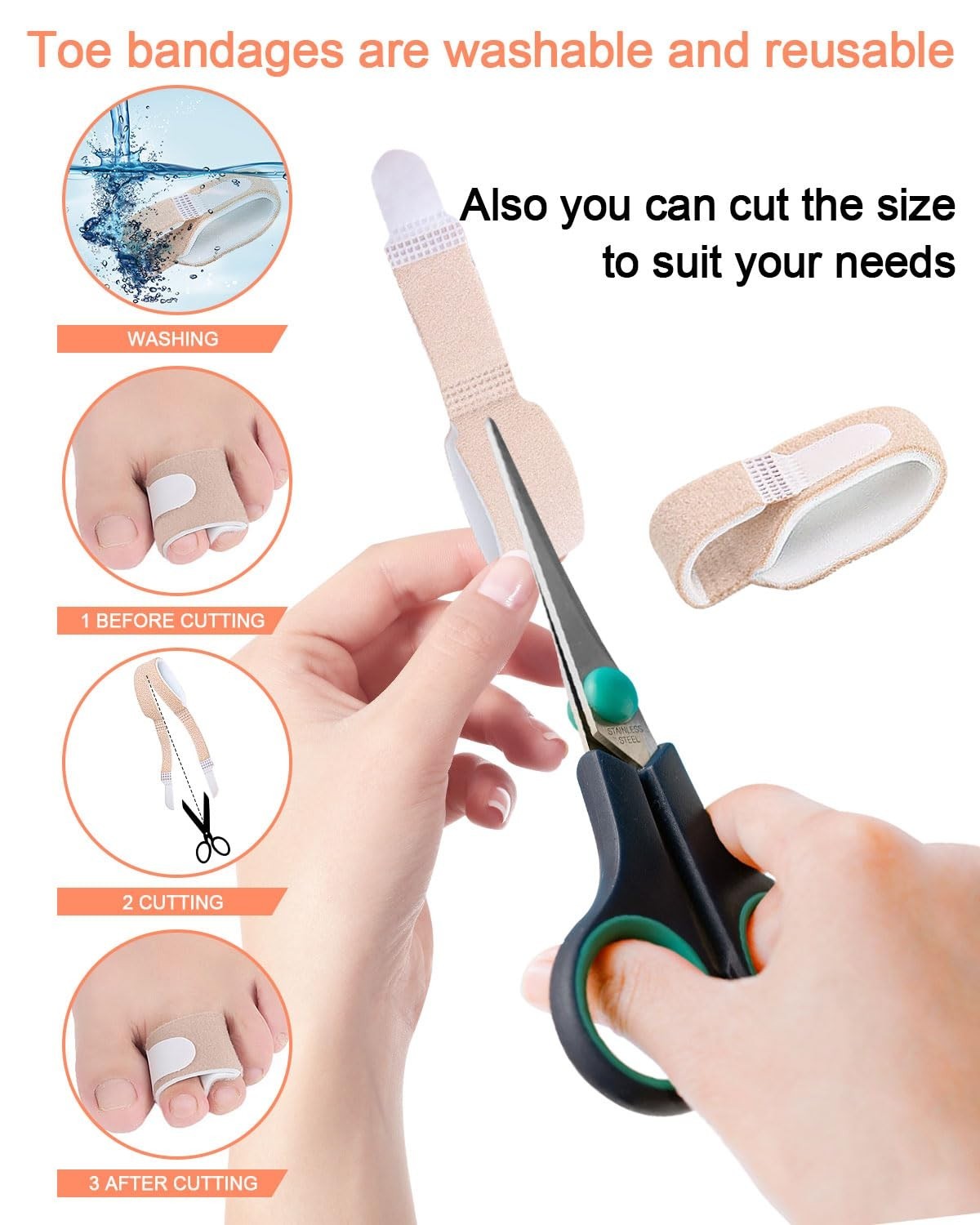 Fabric Gel Tube Sleeves Cover for Hammer Toe Fingers Protectors Separators US
