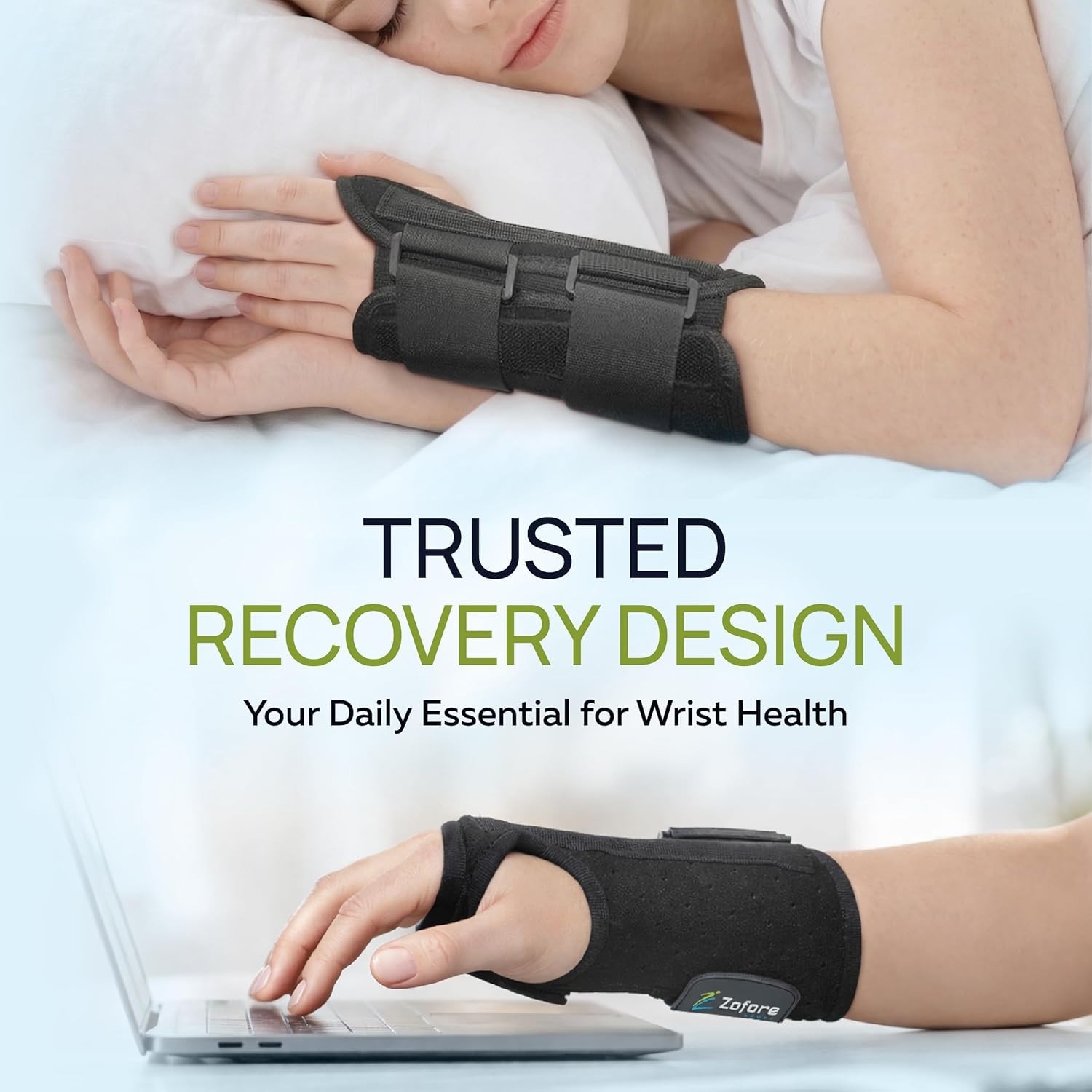 ZOFORE SPORT Carpal Tunnel Wrist Brace Night Support – Adjustable Splint