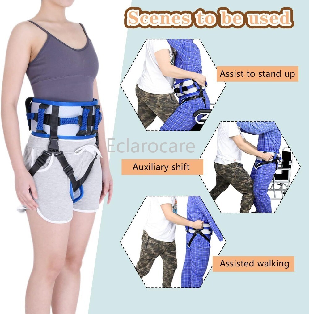 Transfer Belt with 10 Handles Nursing Safety Patient Assist Elderly Handicap Leg