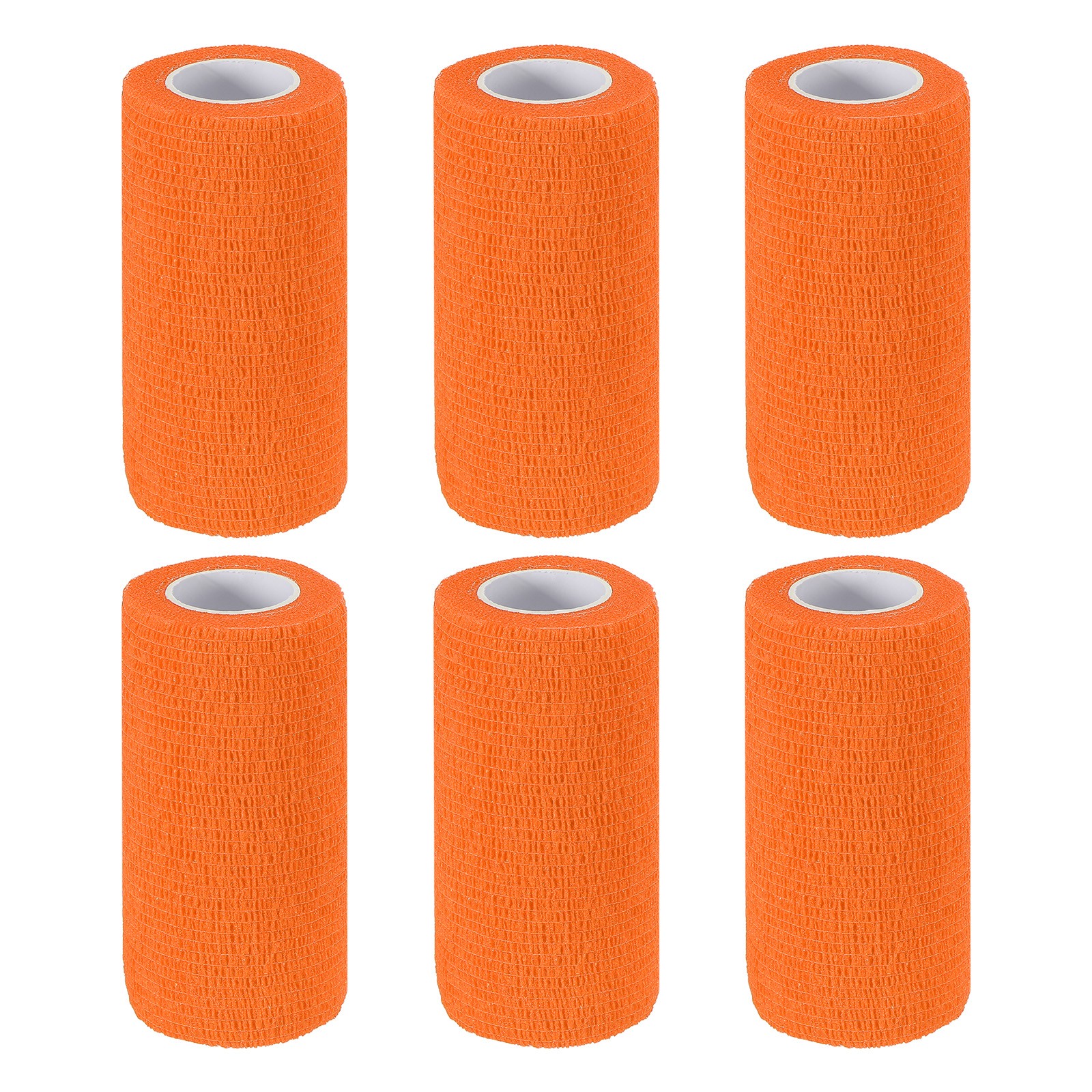 6Pcs 4″ x 177″ Self Adhesive Bandage Wrap Elastic Self Tape Orange