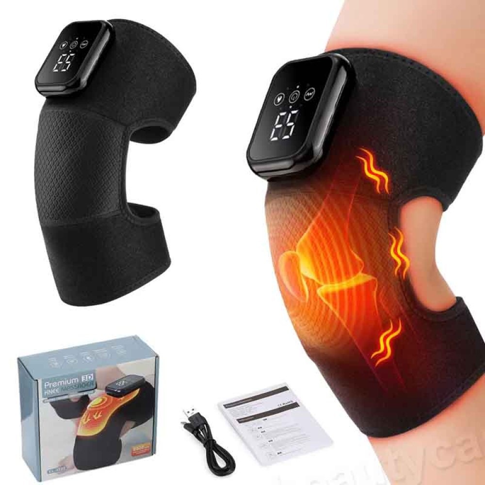 Cordless Knee Massager for Pain Relief with 3 Vibration Modes, 3 Heating Levels