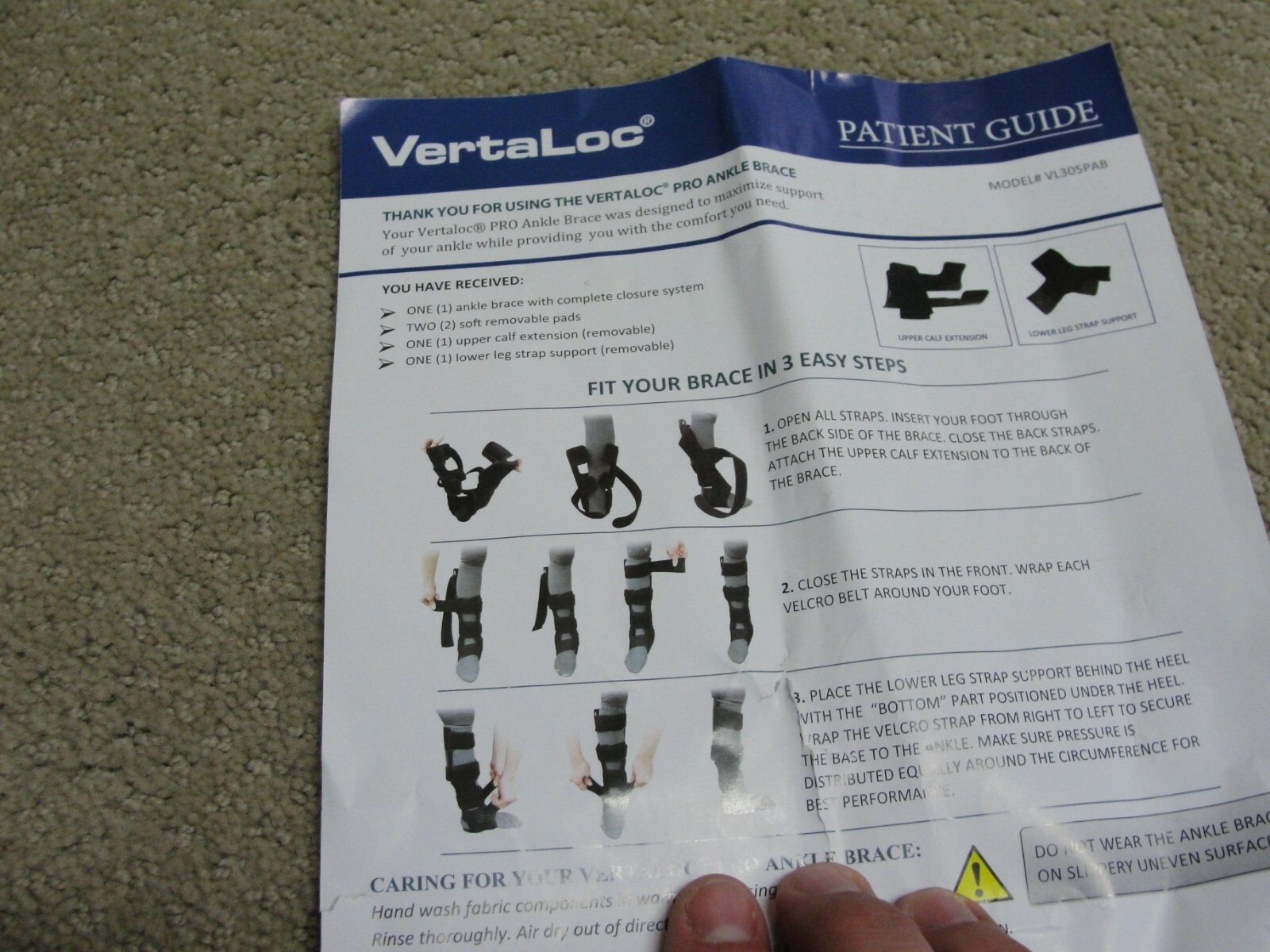 Vertaloc PRO Ankle Brace Medium for Left or Right Ankle NEW Model VL305PAB