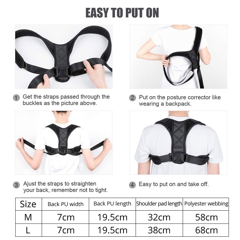 Back Posture Corrector Shoulder Straight Support Brace Belt Therapy Men Women bc