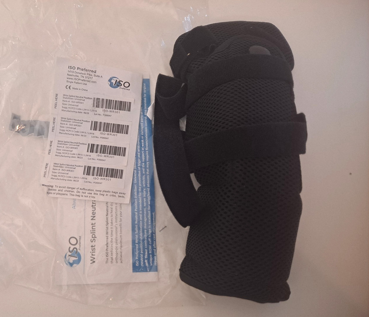NEW ISO-WR301 Preferred Wrist Splint Neutral Position Stabilizer Brace Universal