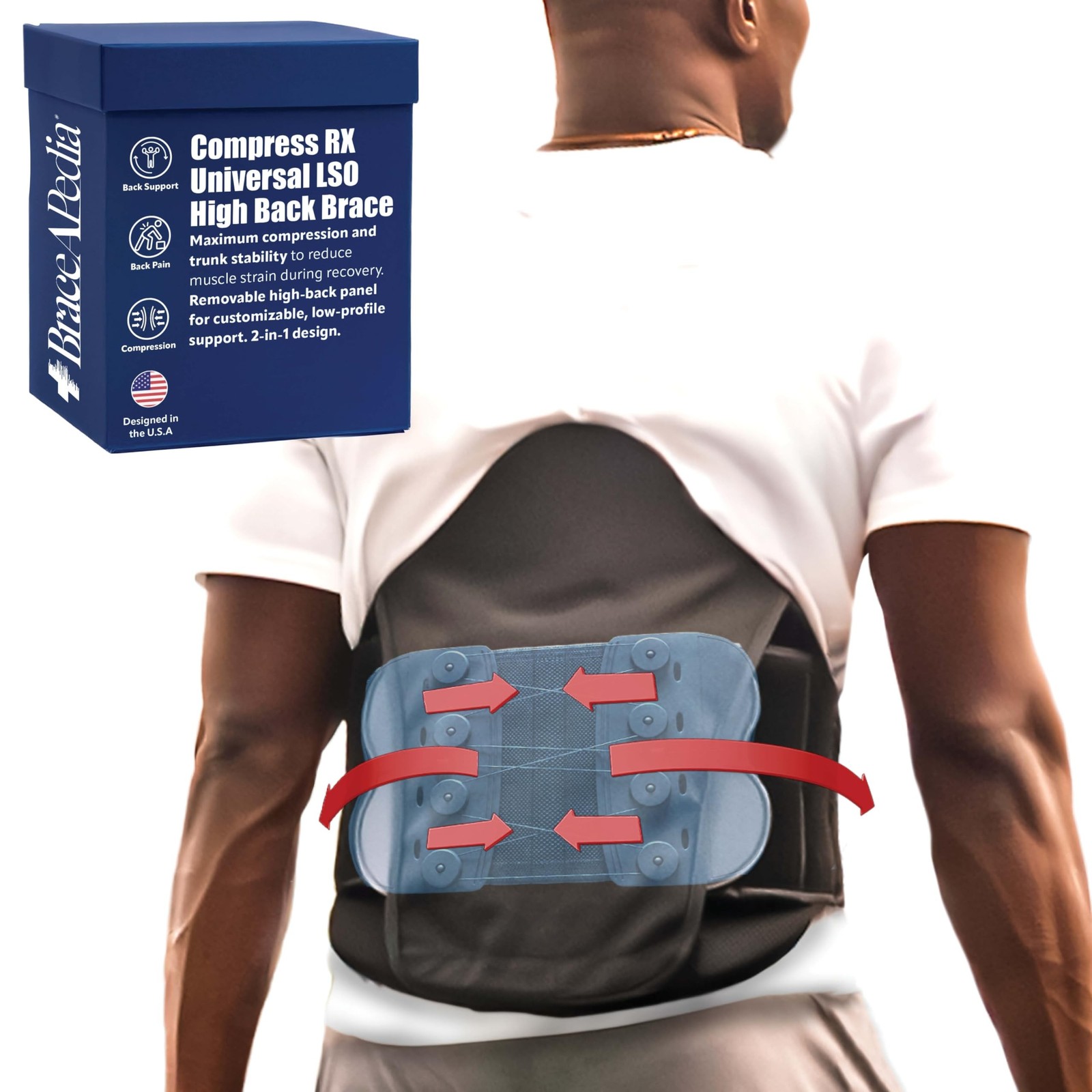 Braceapedia CompressRx Universal LSO High Back Brace – Lumbar Support Belt