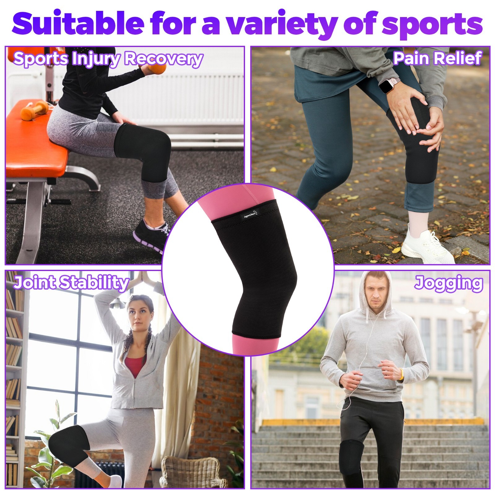 Smart Compression Knee Sleeve for Women Men, Lightweight & Easy Knit Knee Brace