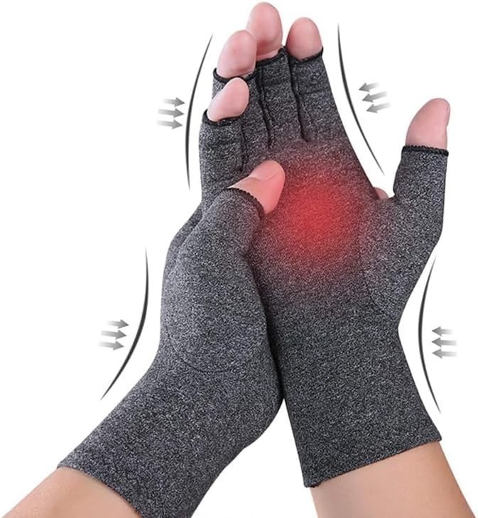 Compression Arthritis Gloves,Fingerless Carpal Tunnel Pain Relief Gloves Women M