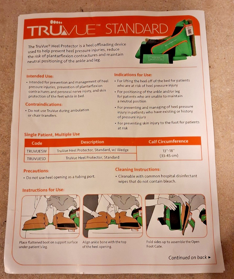 EHOB TruVue Heel Protector Offloading Boots w/Wedge Green Standard Size Pair