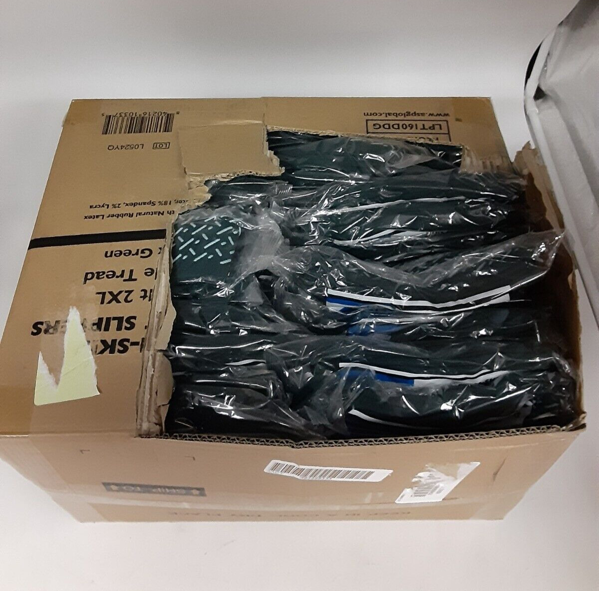 ASP Medical Non-Skid Patient Slippers Double Tread Dk Green Adult 2XL *100 Pairs