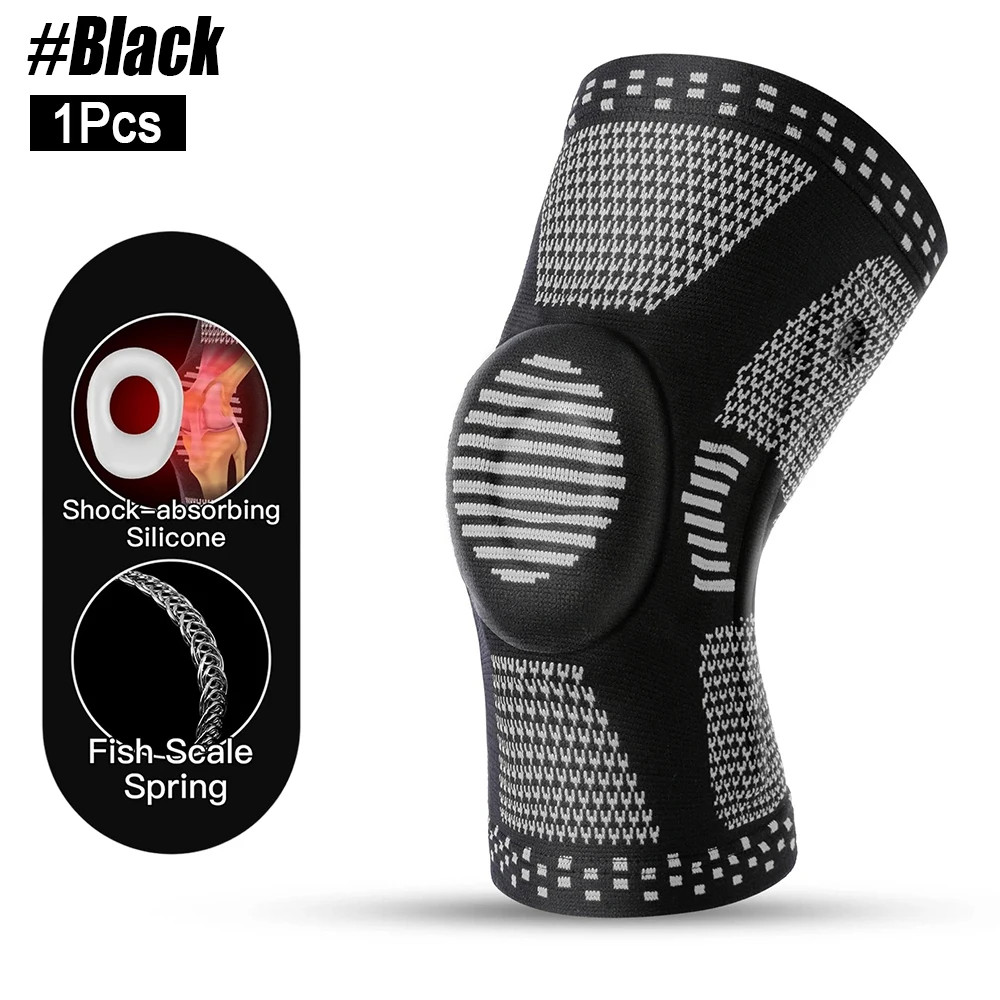 Compression Knee Brace Support Sleeve Patella Stabilizer Running Sports 1-2PCS