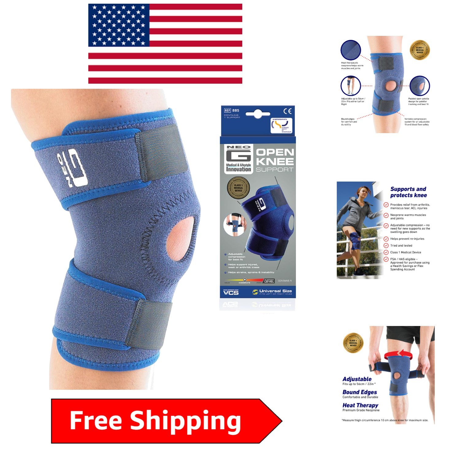 Compression Knee Brace – Open Patella Design for Enhanced Mobility and Support
