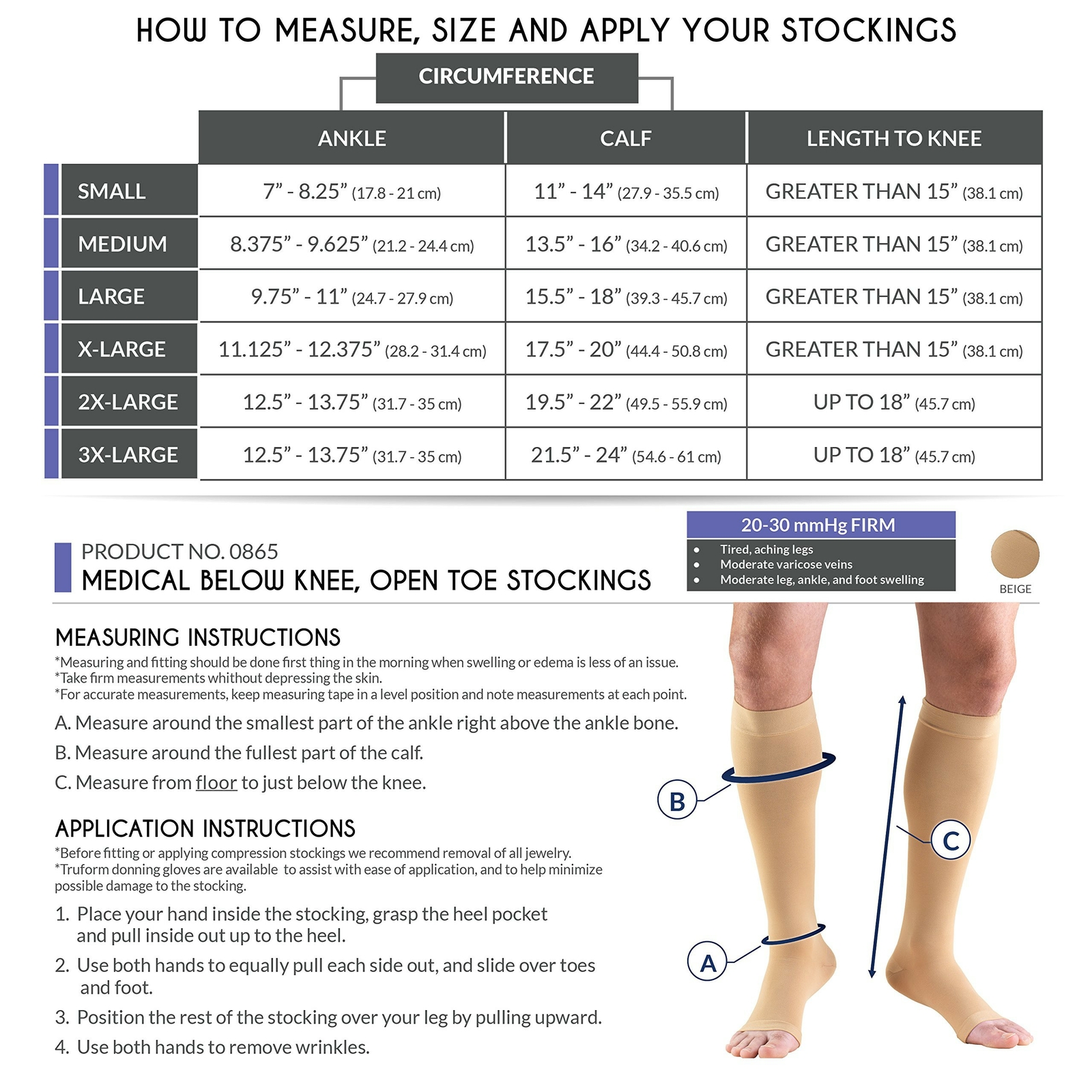 20-30 mmHg Compression Stocking for Men and Women, Knee High Length, Open Toe…