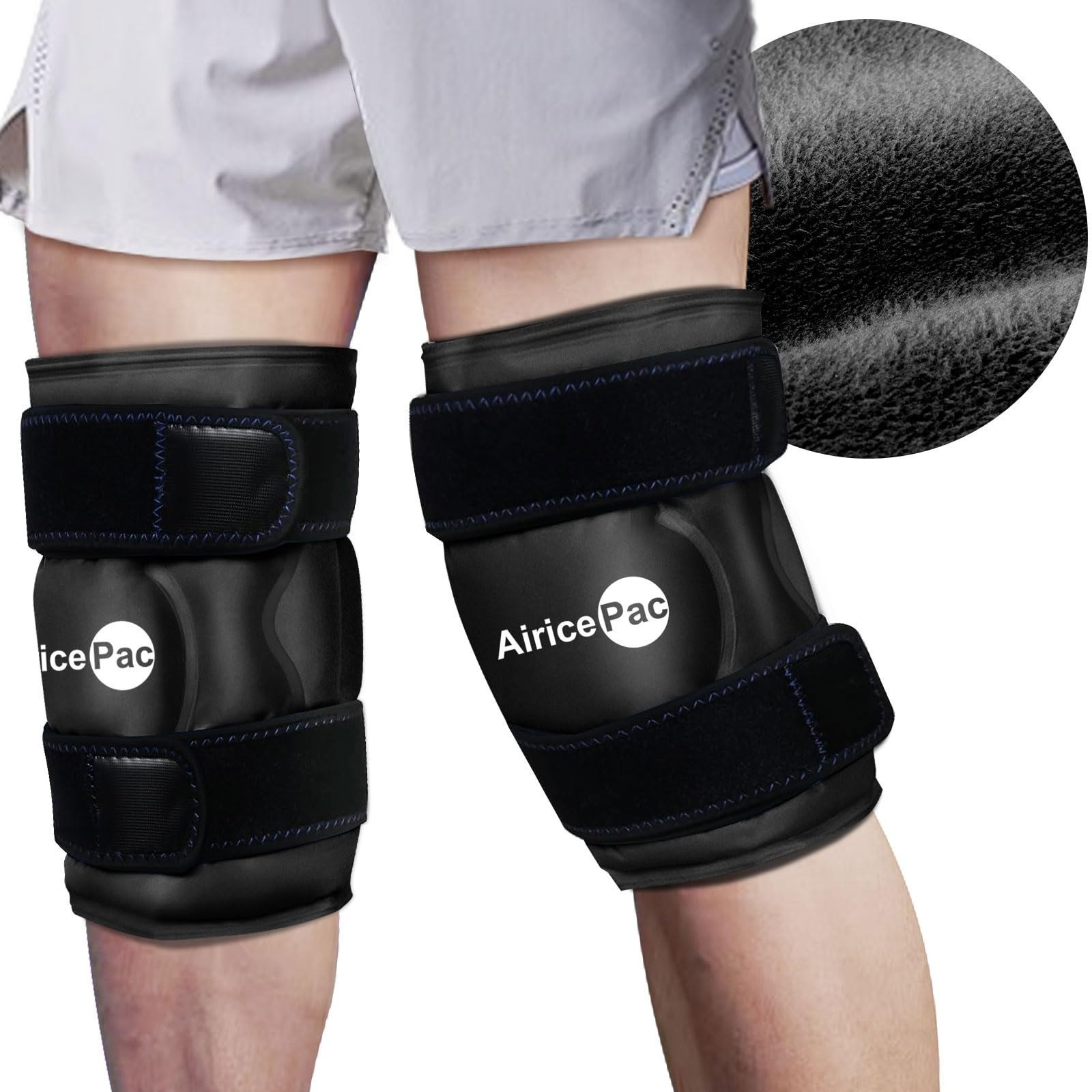 AiricePac Knee Ice Pack Wrap – Reusable Gel for Pain Relief, Blue