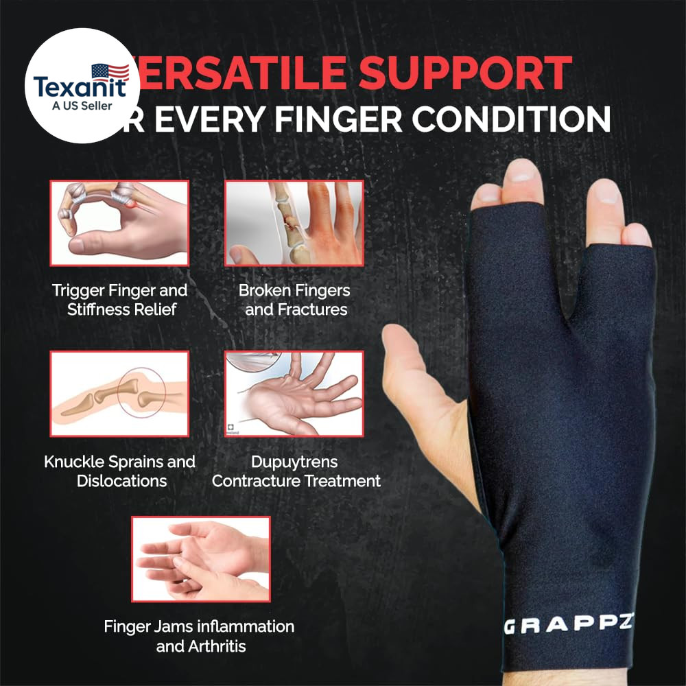 Finger Support Athletic Compression Gloves – Athletic Buddy Tape & Trigger Finge