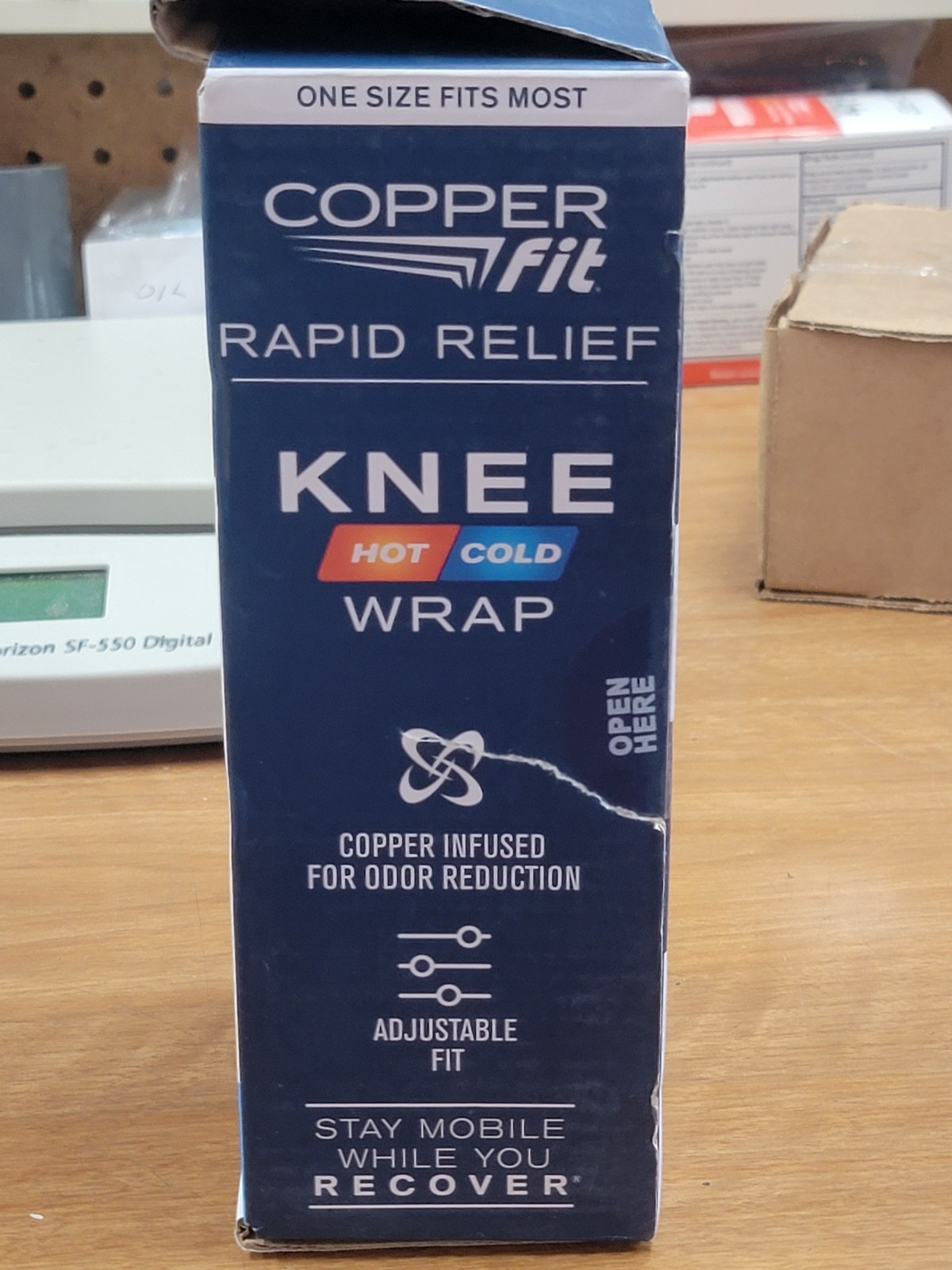 Copper Fit Rapid Relief Knee Adjustable Wrap with Hot/Cold Gel Pack. FreeShipL48