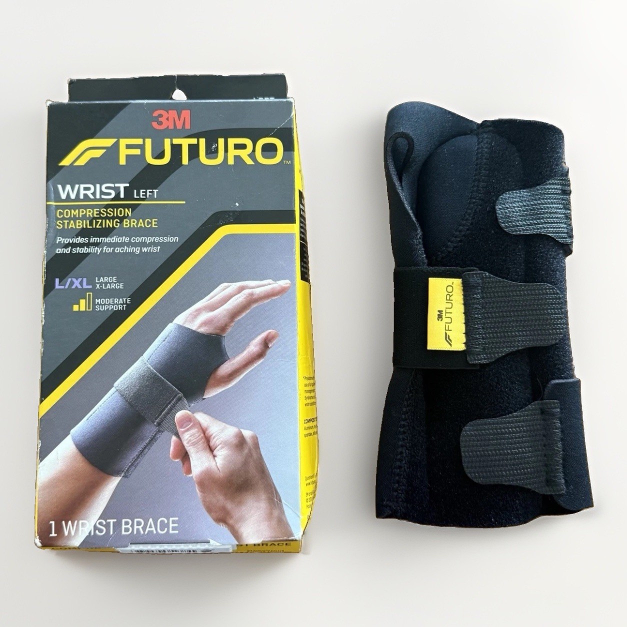 3M Futuro Compression Stabilizing Wrist Brace Left Hand Moderate Large XL NEW