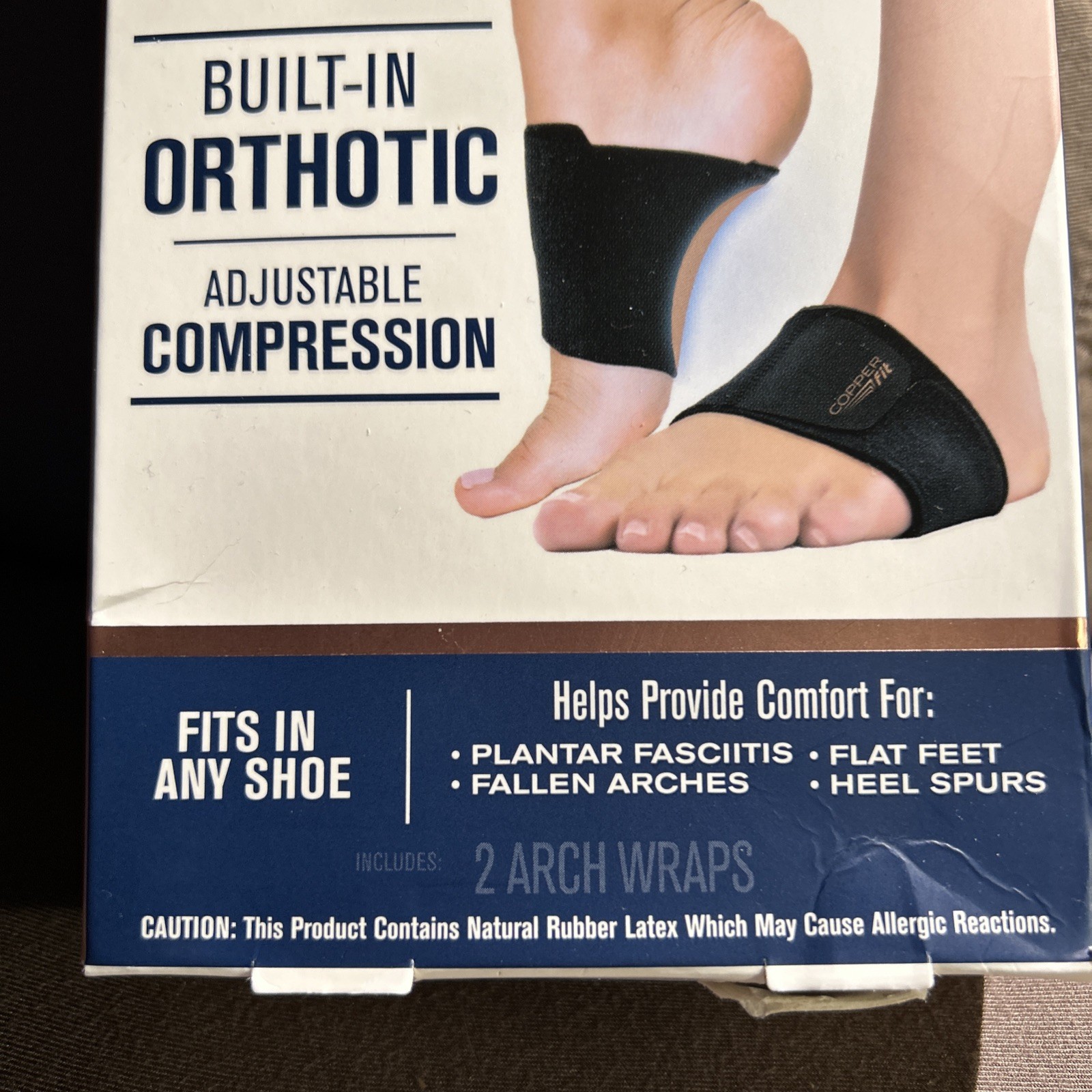 Copper Fit Health Unisex Arch Relief Plus with Built-In Orthotic Support – Black