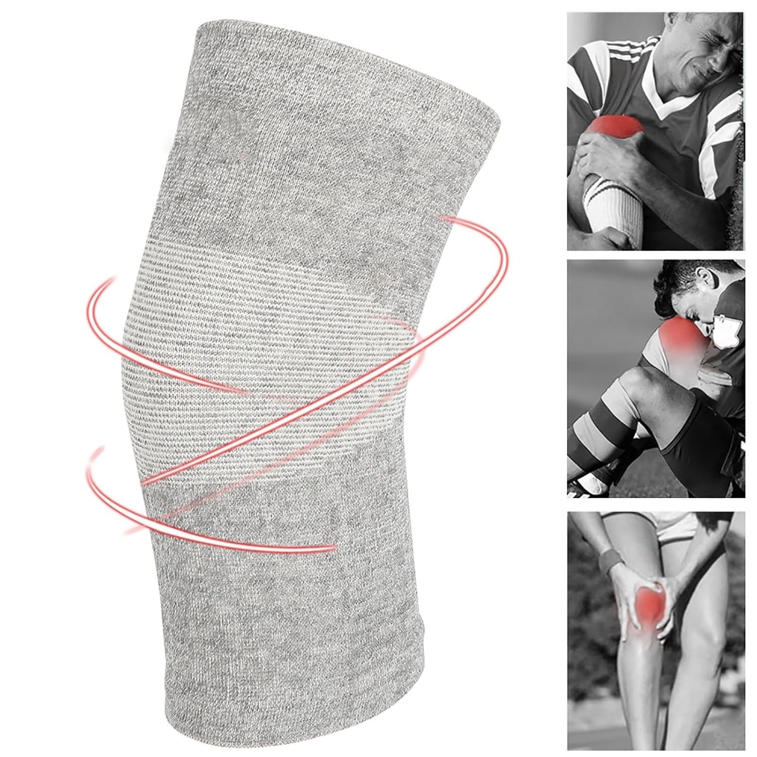 Bamboo Charcoal Compression Knee Sleeve – One Size for Sports & Arthritis Relief
