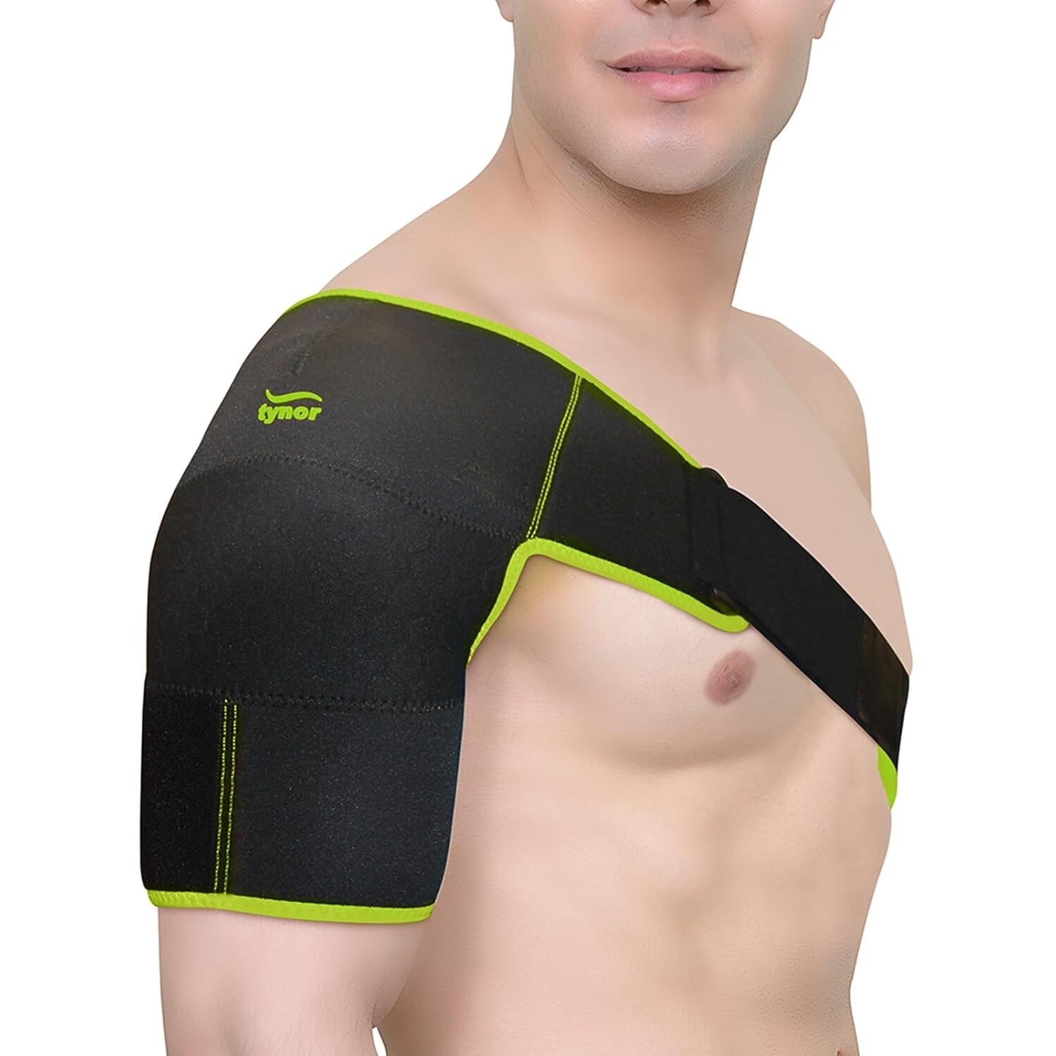 TYNOR Shoulder Support Double Lock (Neo), Black & Green, Universal, 1 Unit