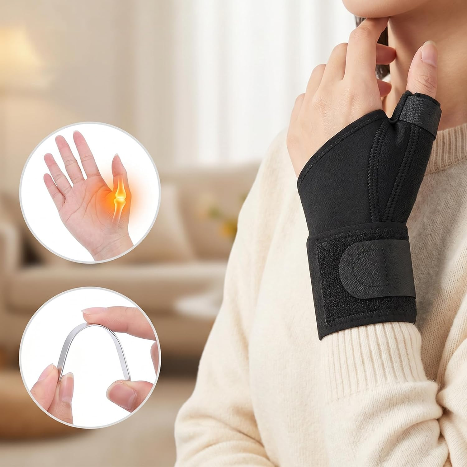 2Pcs Thumb Brace Thumbs Wrist Brace Compression Stabilizer | Thumbs Support, Spi