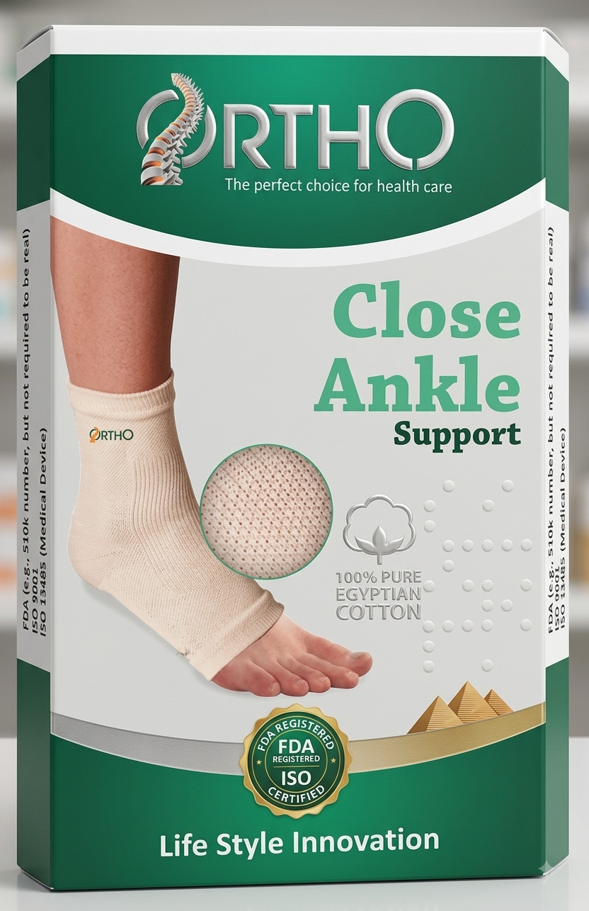 ORTHO Close ankle support Egyptian cotton FDA