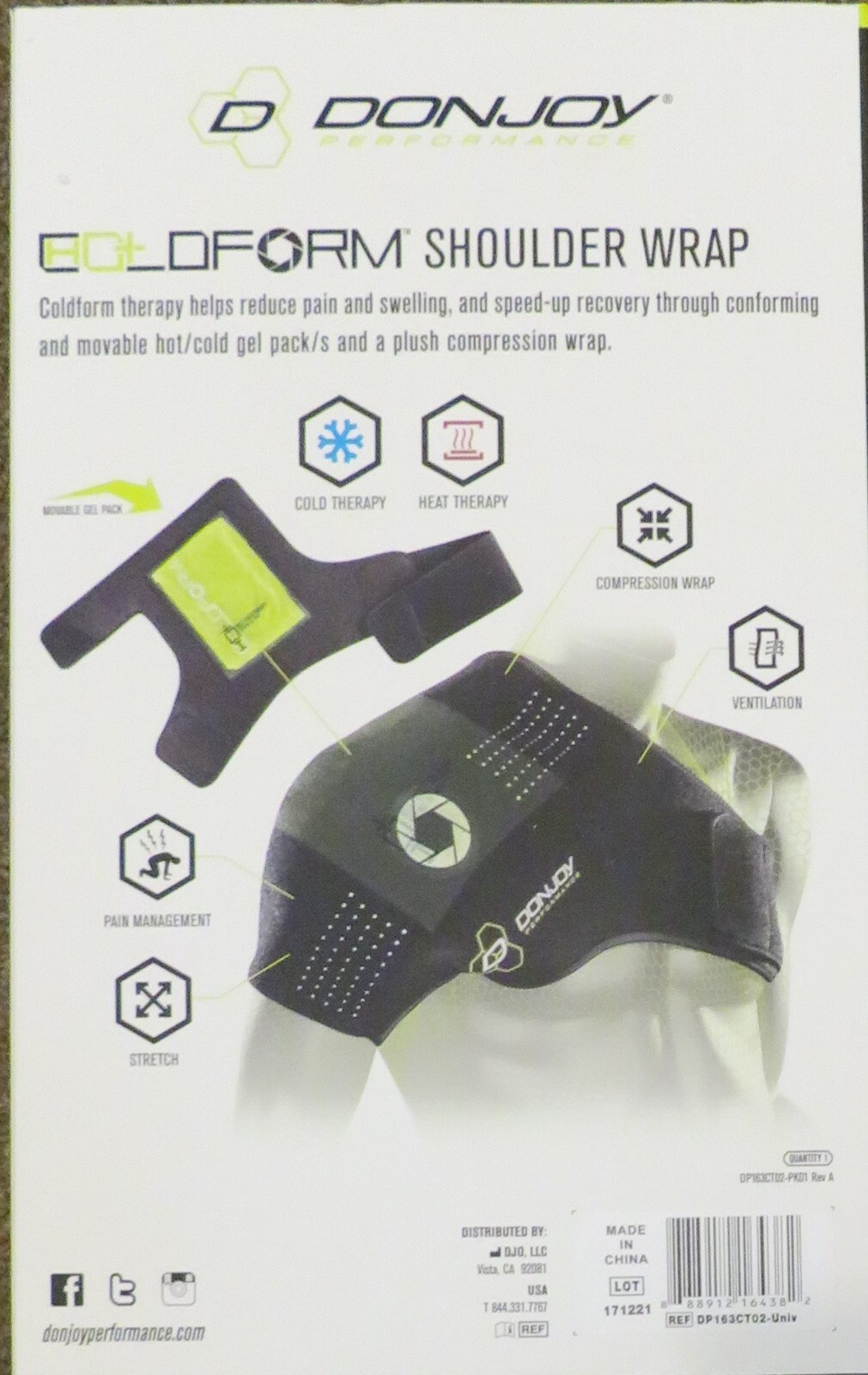 Therapy Compressive Hot/Cold Shoulder Wrap + Gel Pack Donjoy Performance