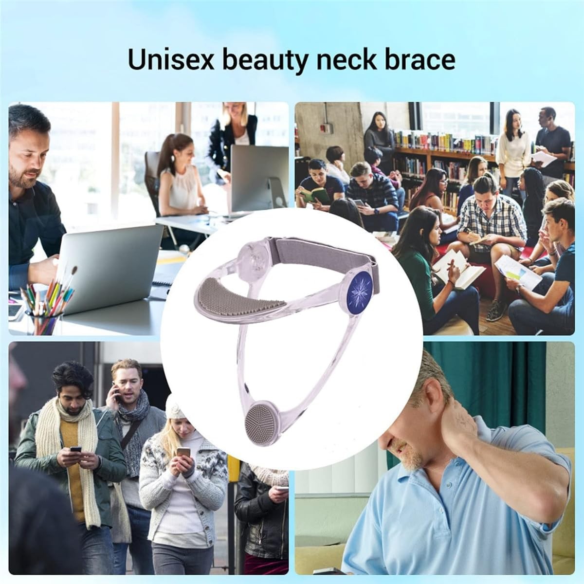 Neck Brace for Pain and Support, 360° Adjustable One Size, Pink