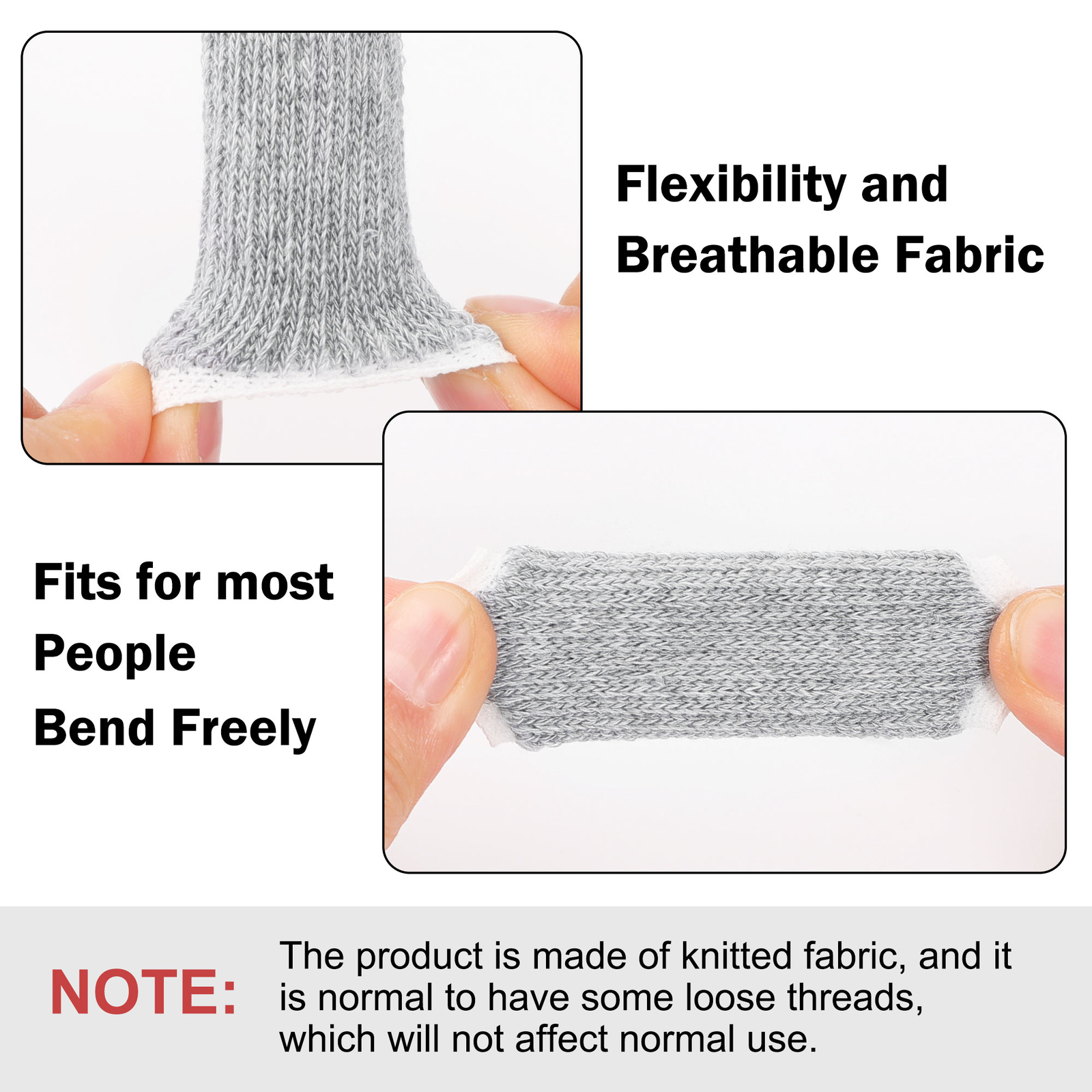 2.4″ × 1.4″ Grey Finger Splints – Elastic Finger Sleeves for Sport Protection