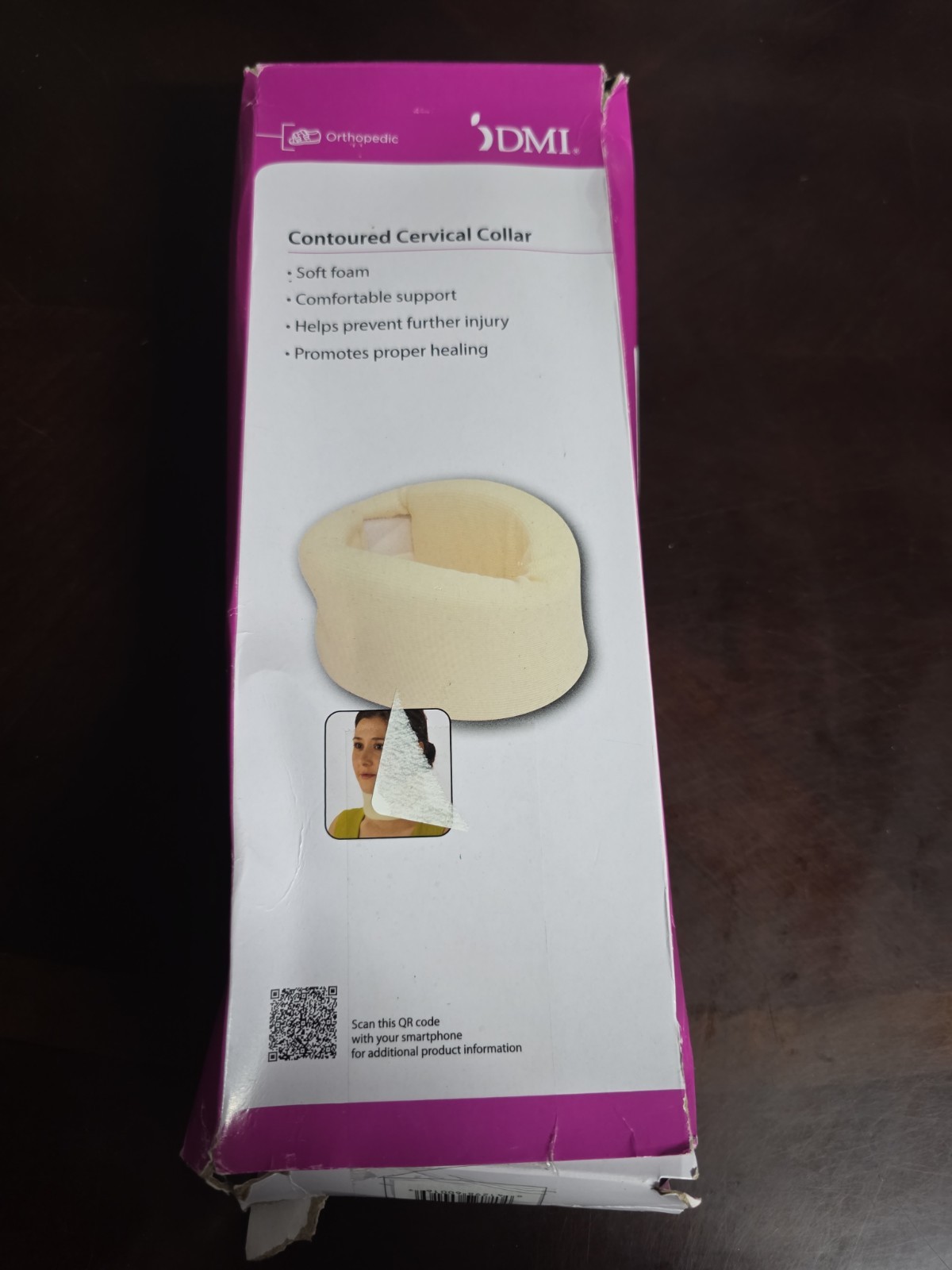 NIB DMI Foam Cervical Collar Comfort Neck Support, Medium, 3-Inch Width, White