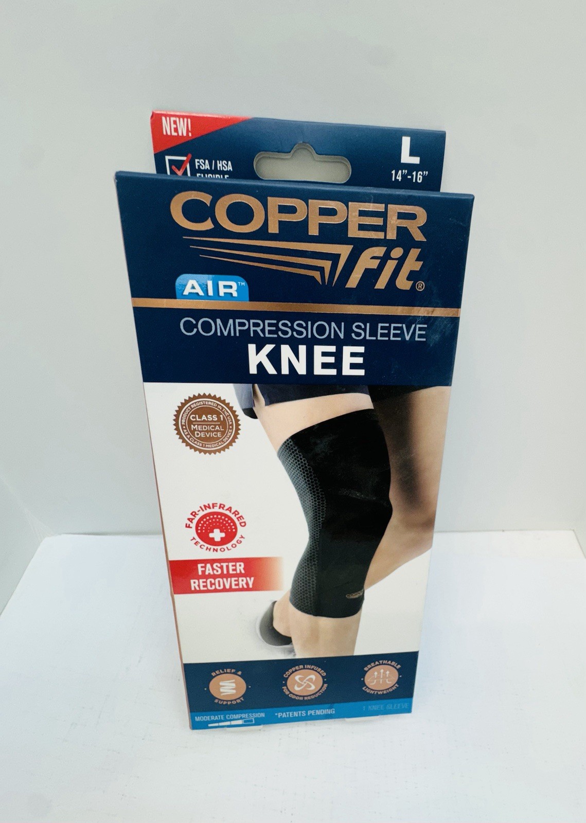 Copper fit Air Compression Sleeve KNEE LARGE 14” – 16”